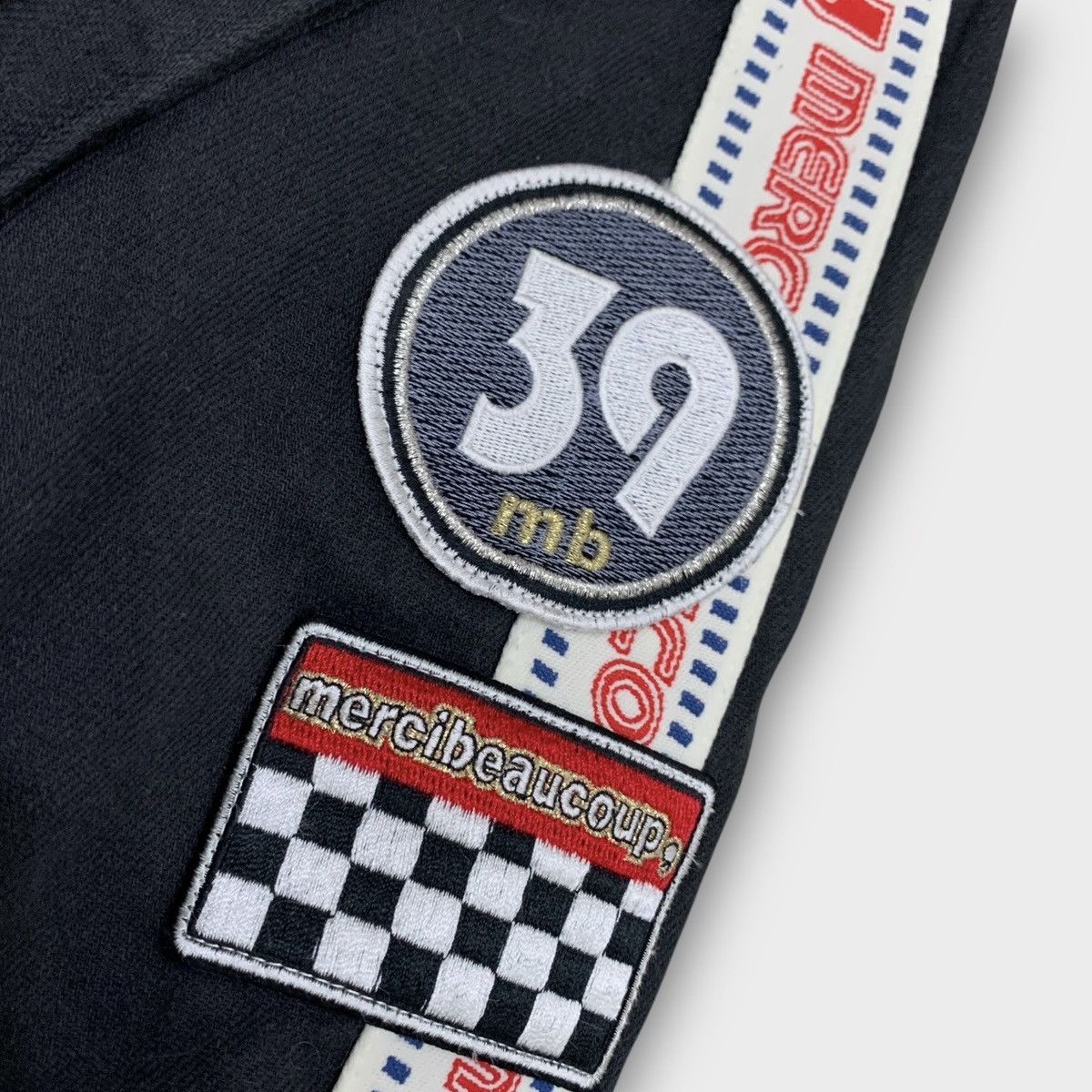 Issey Miyake MERCIBEAUCOUP BOMBER JACKET STAND COLLAR STRIPE PATCHES Size US M / EU 48-50 / 2 - 10 Thumbnail