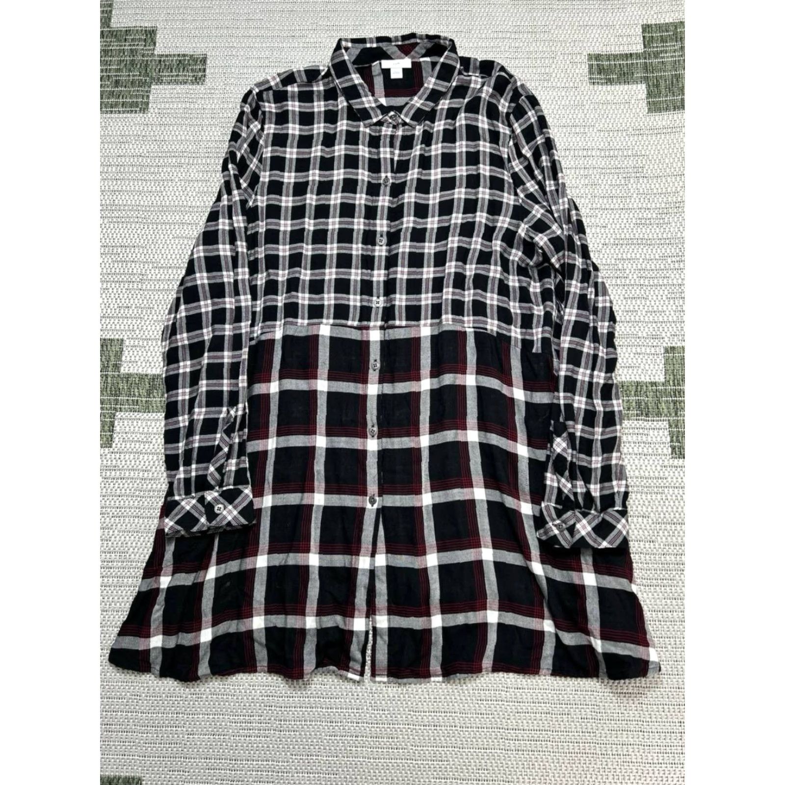 J. Jill J. Jill Shirt Dress Womens Large Multicolor Plaid Button Front Casual Party/Travel Size L / US 10 / IT 46 - 2 Thumbnail
