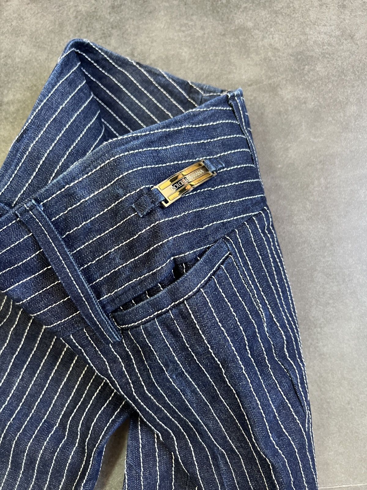 Dolce & Gabbana Dolce&Gabbana 00's heavy denim Striped Blazer and Pants Suit Size M / US 6-8 / IT 42-44 - 9 Thumbnail