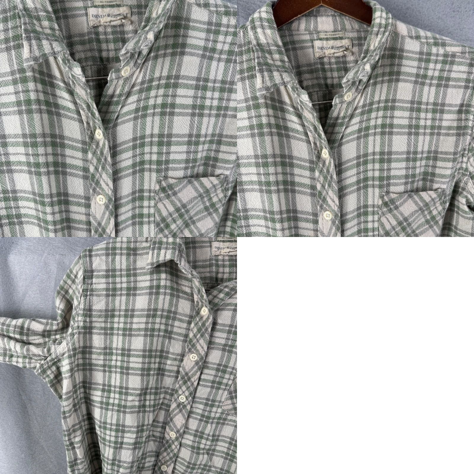 Ralph Lauren Denim & Supply Ralph Lauren Tomboy Shirt Womens XL Long Sleeve Green Plaid Casual Button-Up 100% Cotton Vintage No Size XL / US 12-14 / IT 48-50 - 9 Thumbnail