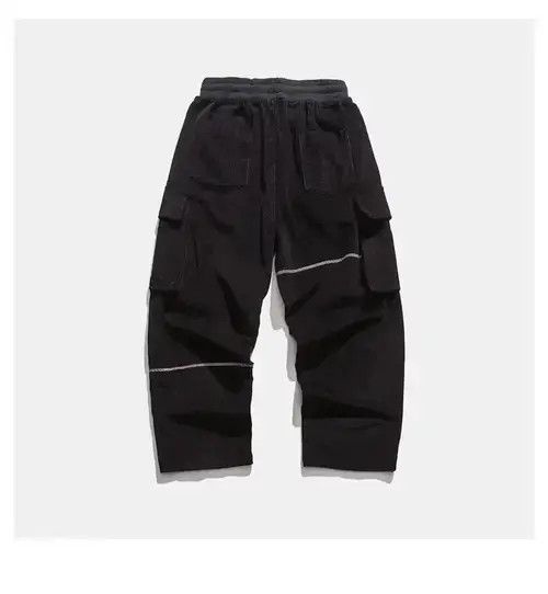 Japanese Brand 20AW Indigo Union Japan Black Corduroy Straight Leg Pants Size US 31 - 2 Thumbnail