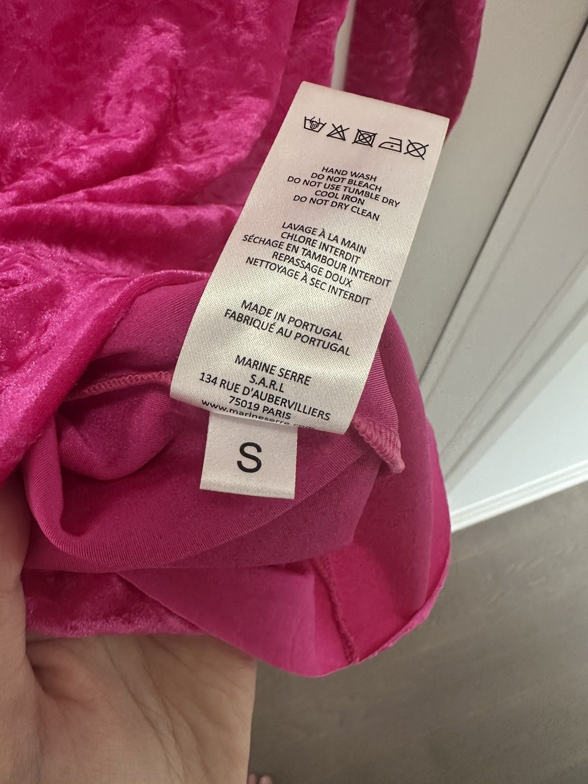 Marine Serre Marine Serre Pink Crushed Velvet Stretch Turtleneck Size US S / EU 44-46 / 1 - 5 Thumbnail