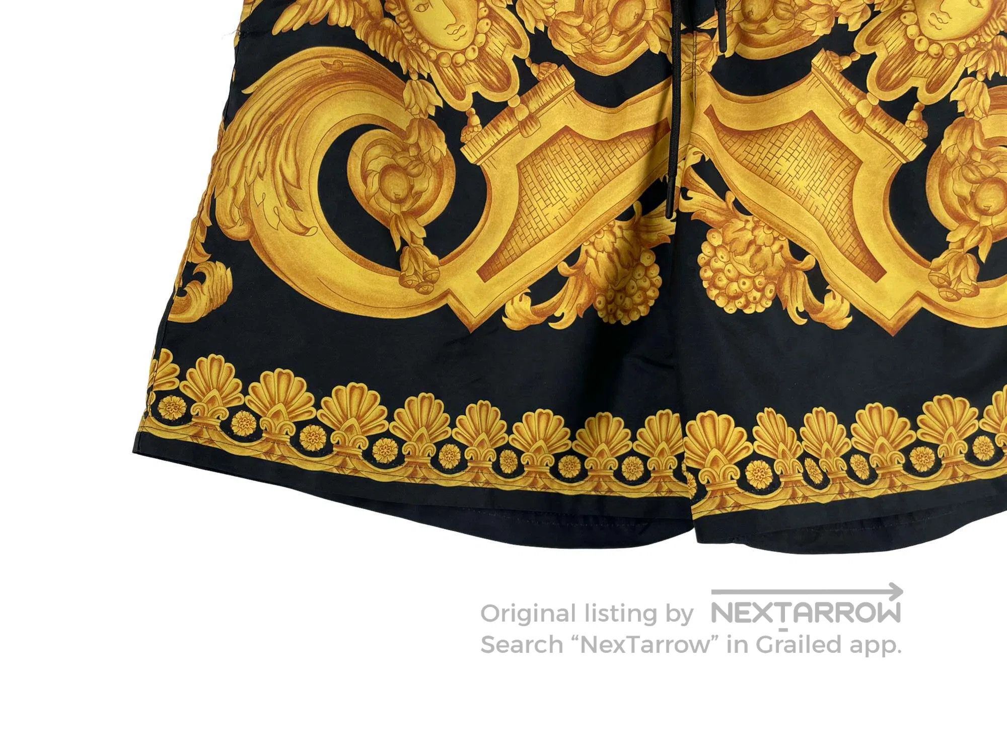 Versace Versace size XXL Black and Gold Pattern Drawstring Shorts Size US 27 - 4 Thumbnail