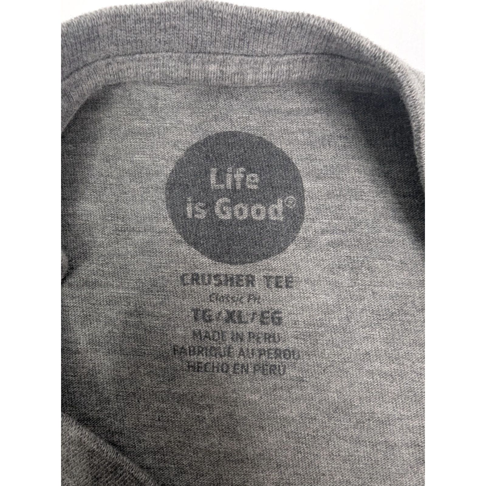 Life is Good Life is Good T Shirt Mens XL Grey Fishing Buddy Crusher Tee Casual Crew Neck Size US XL / EU 56 / 4 - 7 Thumbnail
