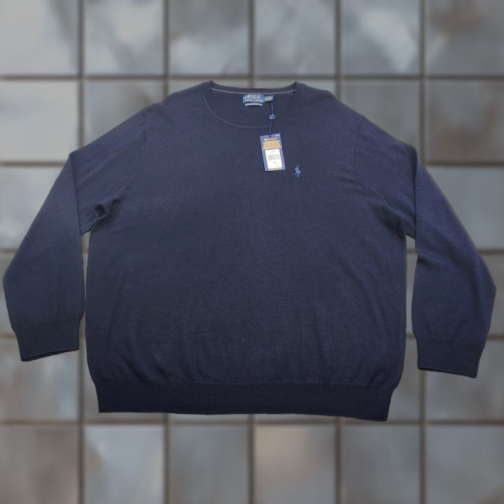Polo Ralph Lauren Polo Ralph Lauren Sweater Mens 2XB Wool Crewneck Pullover NWT Blue Big & Tall Size US XXL / EU 58 / 5 - 1 Thumbnail