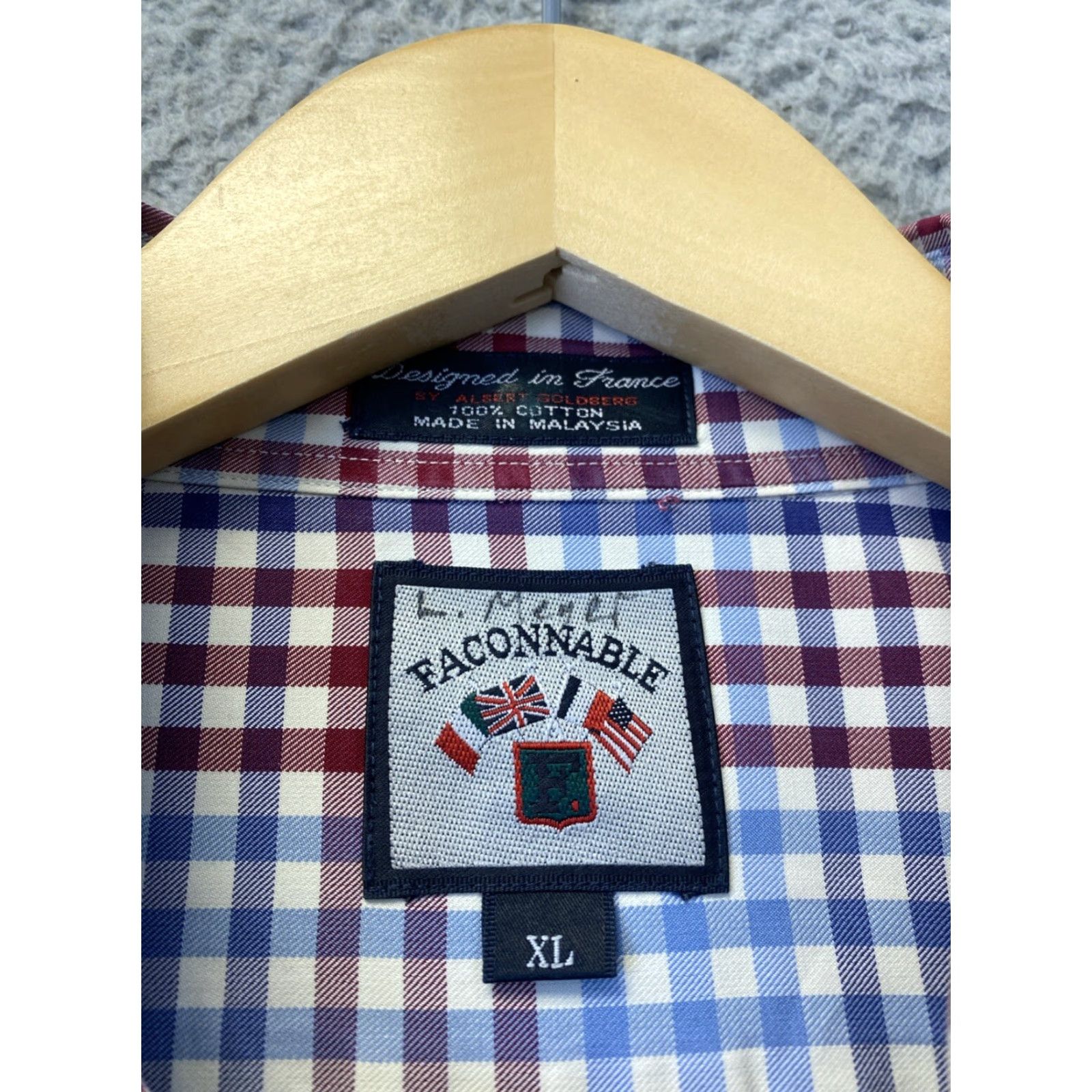 Faconnable VINTAGE Façonnable Cotton Blue Plaid Long Sleeve Shirt XL 90s Mens Size US XL / EU 56 / 4 - 4 Thumbnail