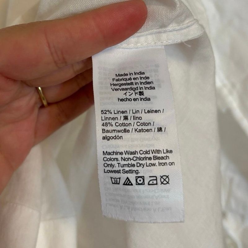 Madewell NWT Madewell Shirred Button-Up Shirt in Linen-Cotton Size M Size M / US 6-8 / IT 42-44 - 6 Thumbnail