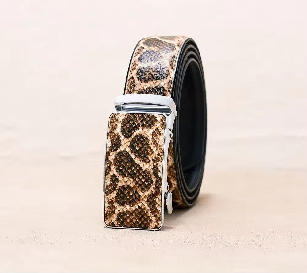 Other Khaki Snake Buckle Cowskin Waist Strap Belt Size ONE SIZE - 2 Thumbnail
