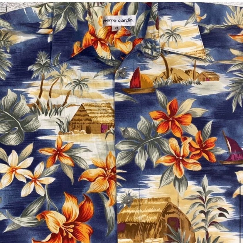 Pierre Cardin Pierre Cardin, Hawaiian Print, Cotton Short Sleeve Button Up Size US M / EU 48-50 / 2 - 14 Thumbnail