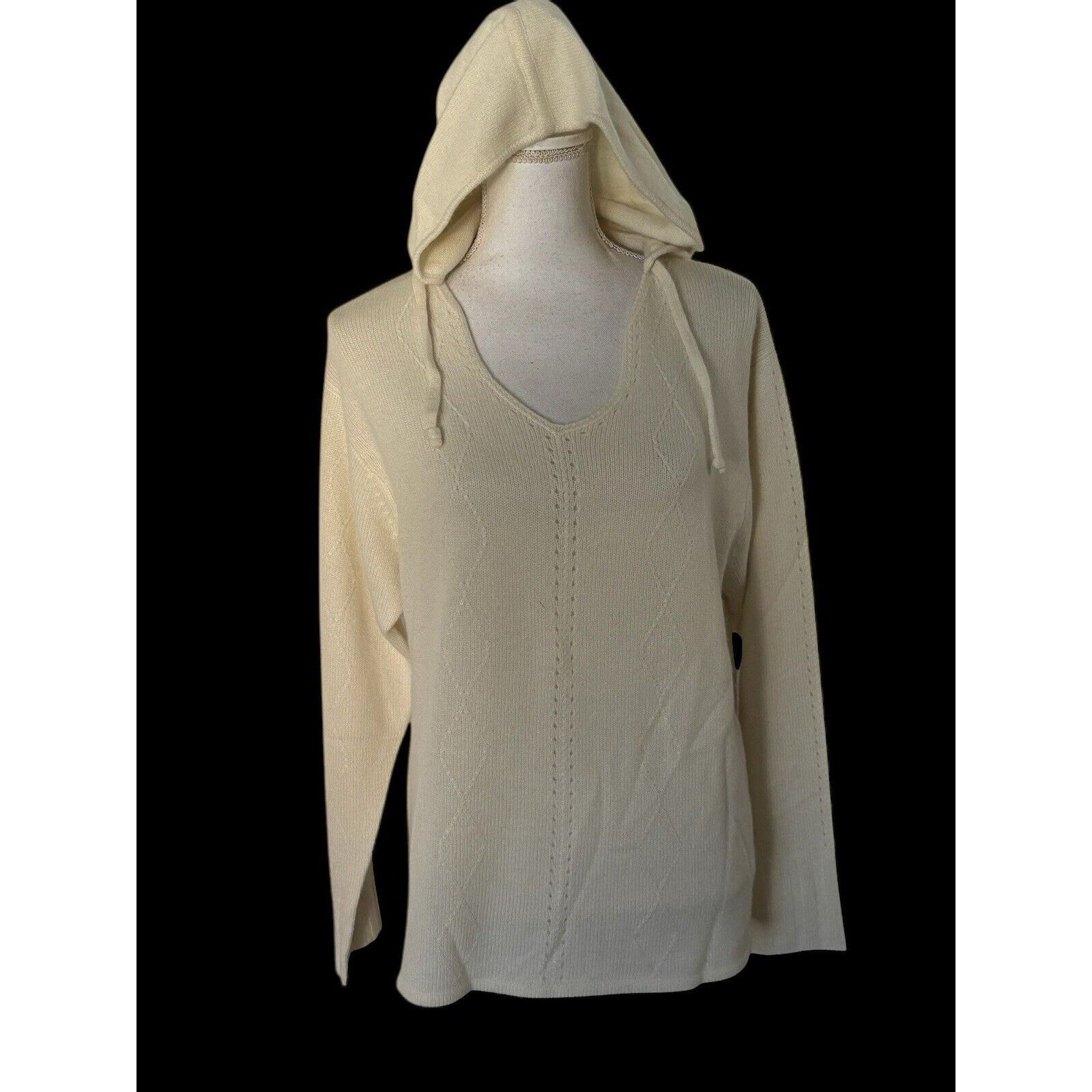 Other Garnet Hill 2 Ply Cashmere Ivory Hoodie Tunic Women’s Sz M Size M / US 6-8 / IT 42-44 - 8 Thumbnail