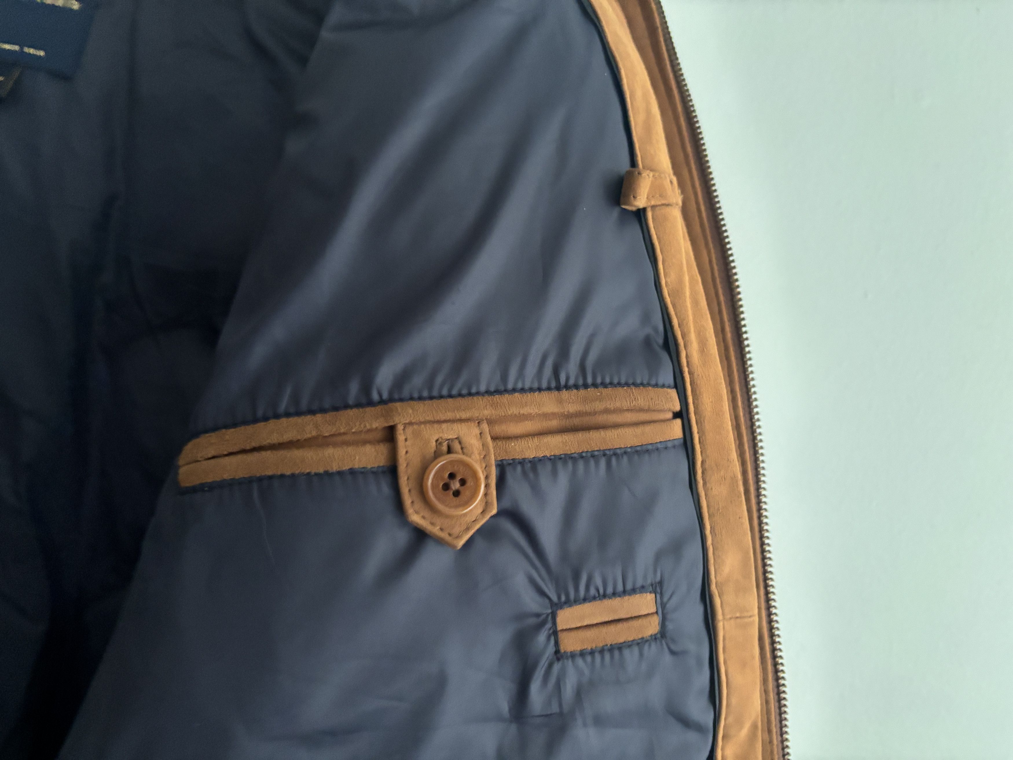 Brooks Brothers $495 Zippered Tan/ Brown Suede Leather Down Vest - Large Size US L / EU 52-54 / 3 - 13 Thumbnail
