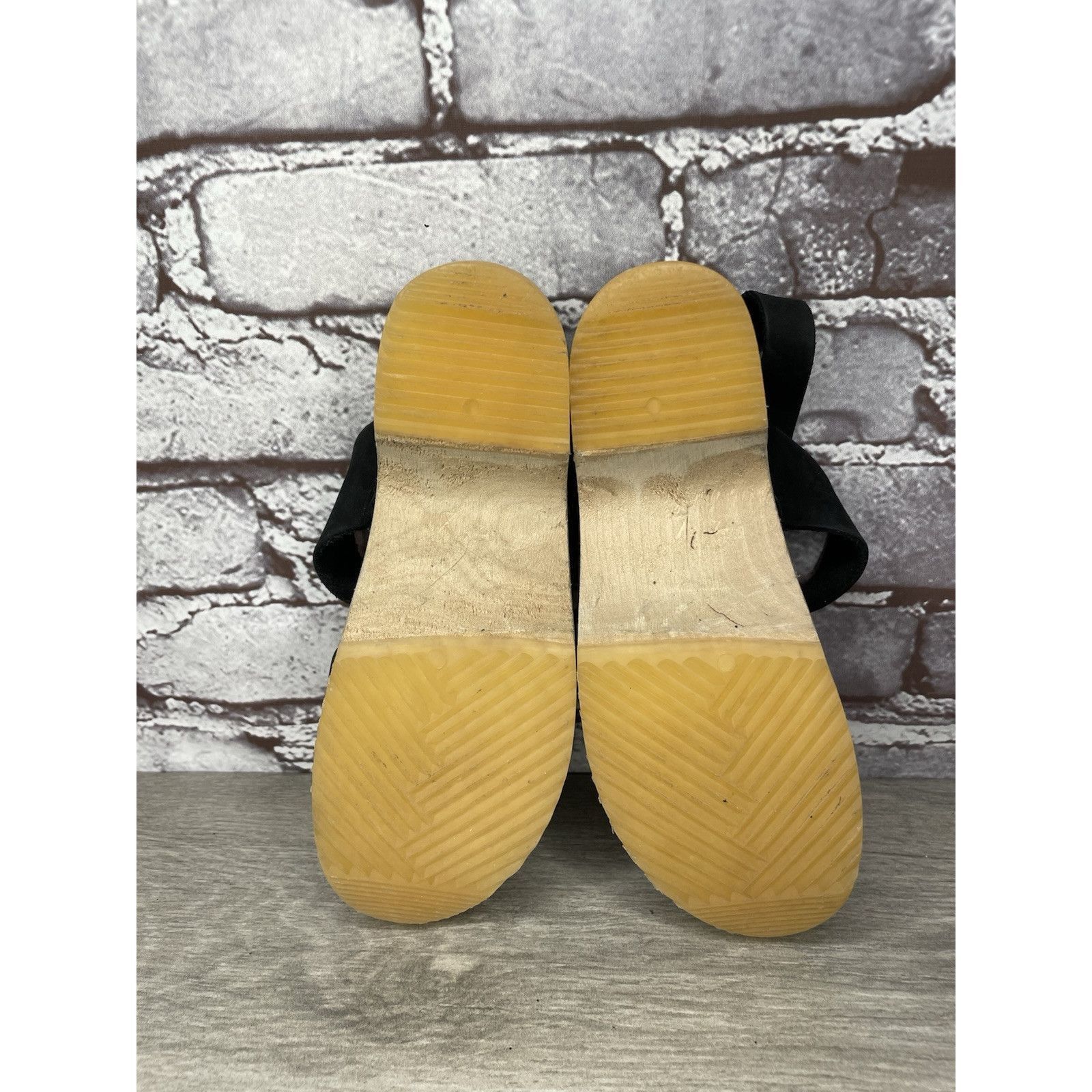 Other Mabo Black Leather Peep Toe Strap Sweden Clogs Heel Sandals Size US 4 / IT 34 - 12 Thumbnail