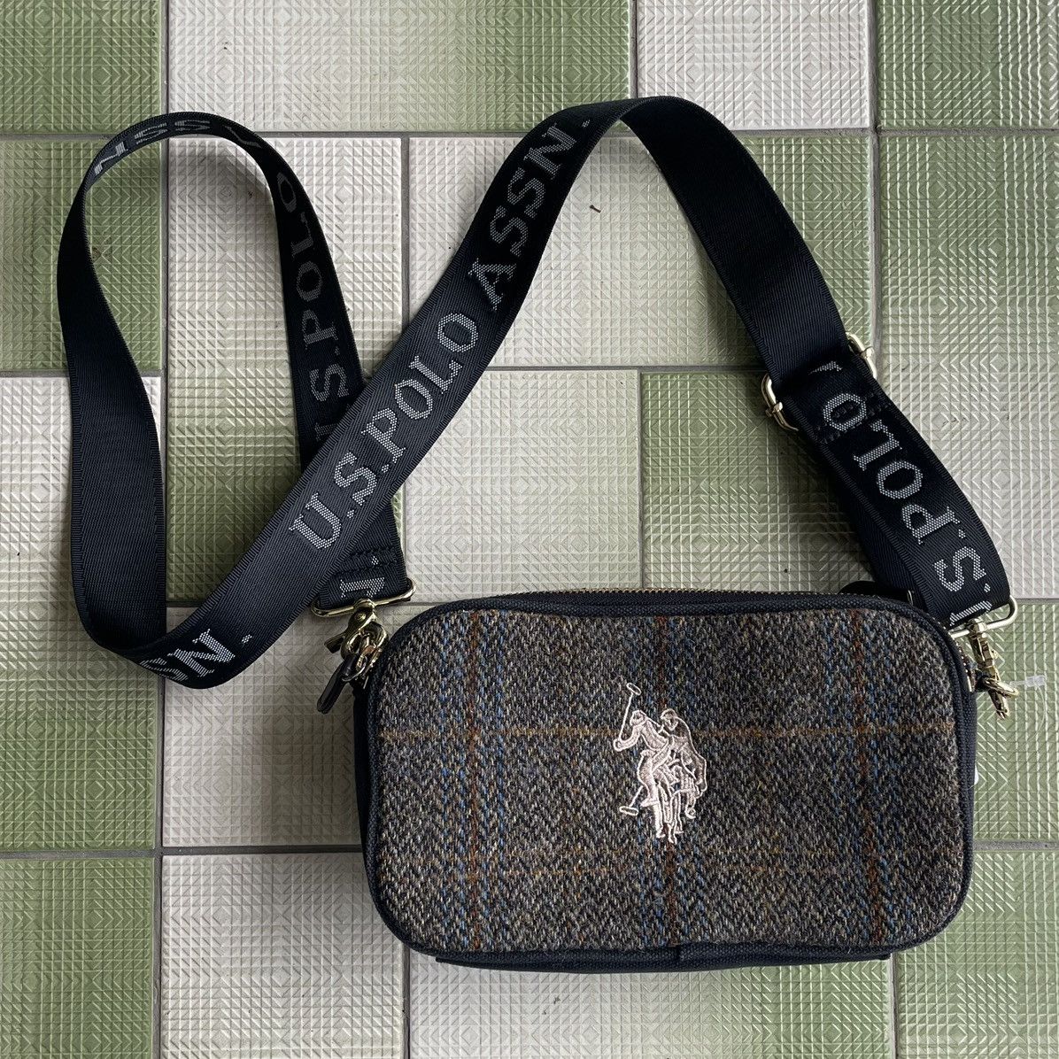 Harris Tweed × U.S. Polo Assn. 🔥 RARE U.S POLO ASSN X HARRIS TWEED WOOL CROSSBODY Size ONE SIZE - 17 Thumbnail