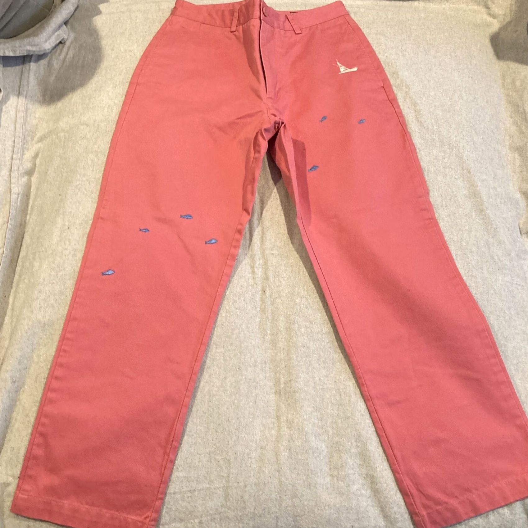 Vineyard Vines Vineyard Vines Club Pants Embroidered Fish & Boat Salmon Size 30X28 Mens Casual Chino Cotton Flat Front Size US 30 / EU 46 - 5 Thumbnail
