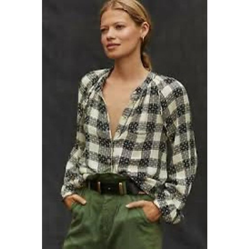 Anthropologie Anthropologie Pilcro Womens Size XS Plaid Buttondown Blouse Size XS / US 0-2 / IT 36-38 - 1 Thumbnail