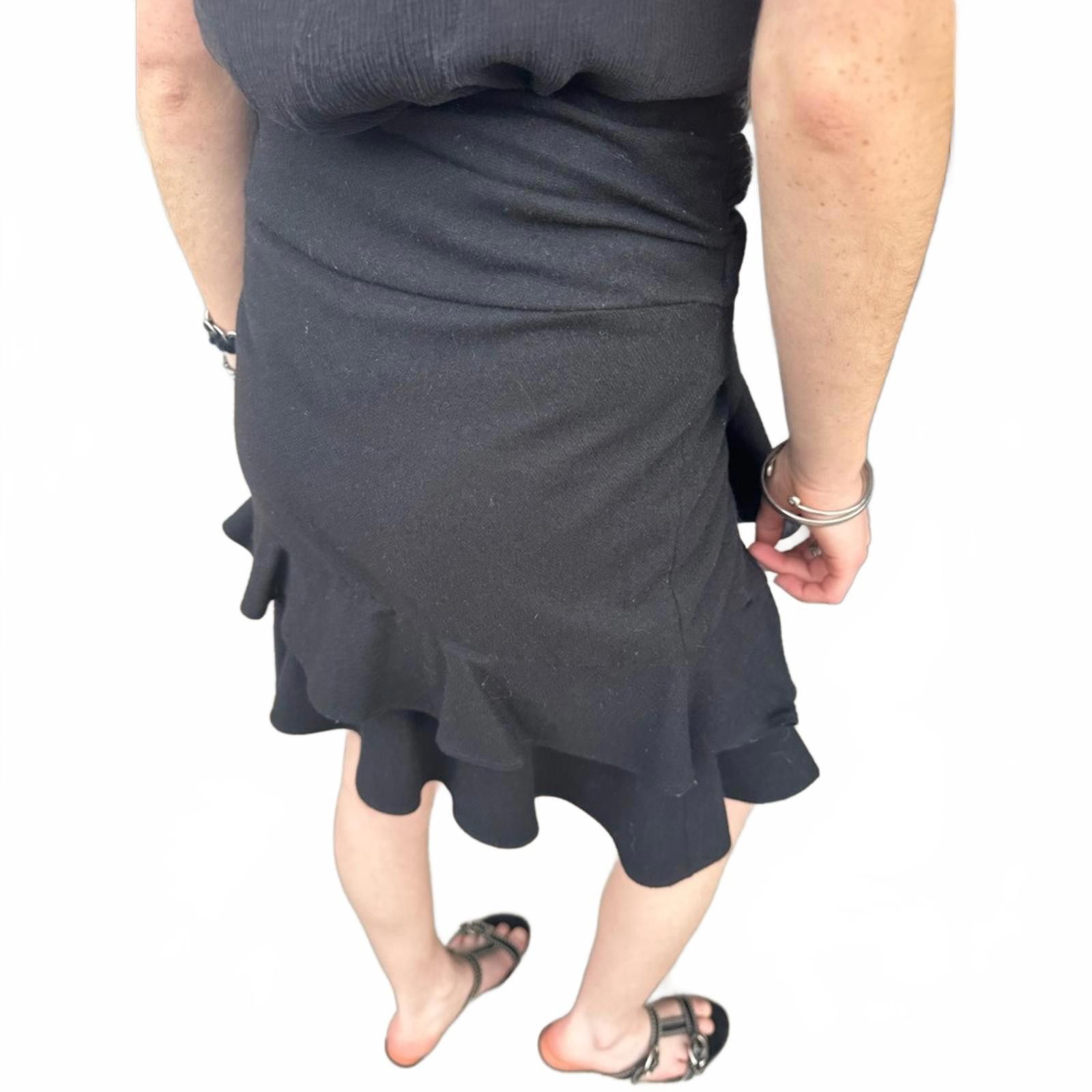 Designer Intermix Erika Wool Blend Ruffle Wrap Skirt NWT 2 Size 24" / US 00 / IT 34 - 2 Thumbnail