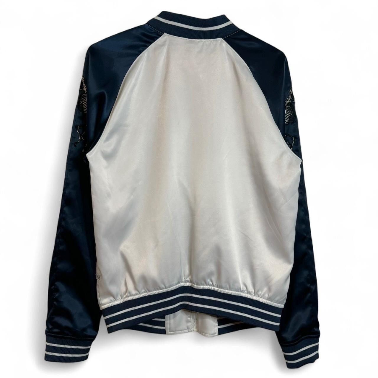 Designer × G-Star G-Star Raw White & Navy Baseball Embro Zip-Up Bomber Jacket Size M / US 6-8 / IT 42-44 - 8 Thumbnail