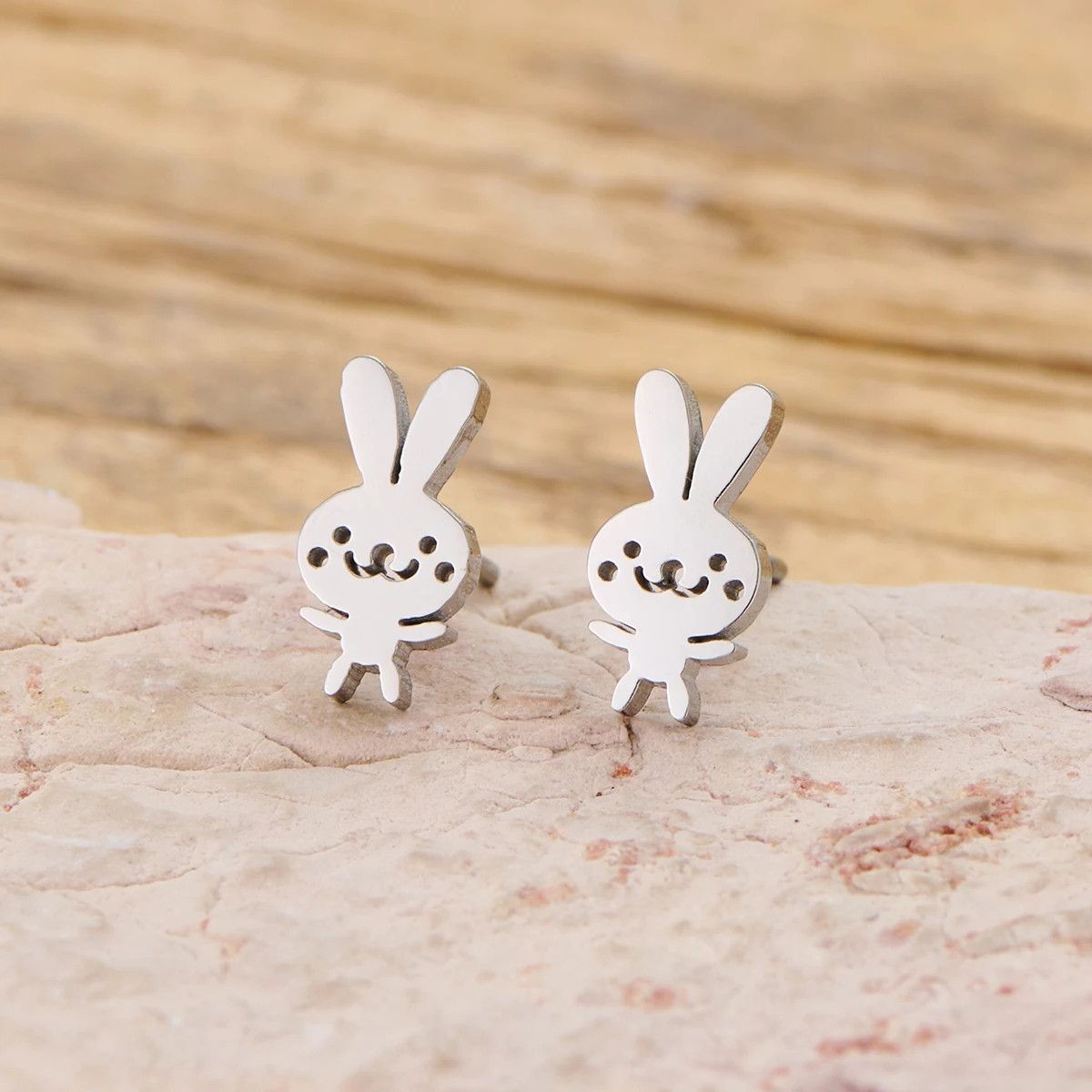 Jewelry Rabbit Mini Stud Earrings Charm Earring Gift Size ONE SIZE - 1 Preview