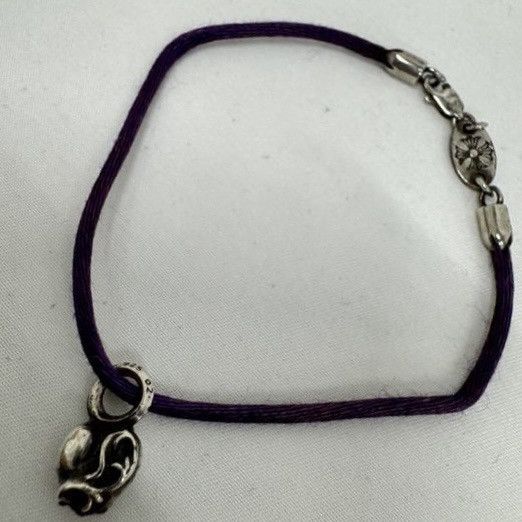 Chrome Hearts Chrome Hearts KZ Heart Silk Bracelet Purple Size ONE SIZE - 1 Thumbnail