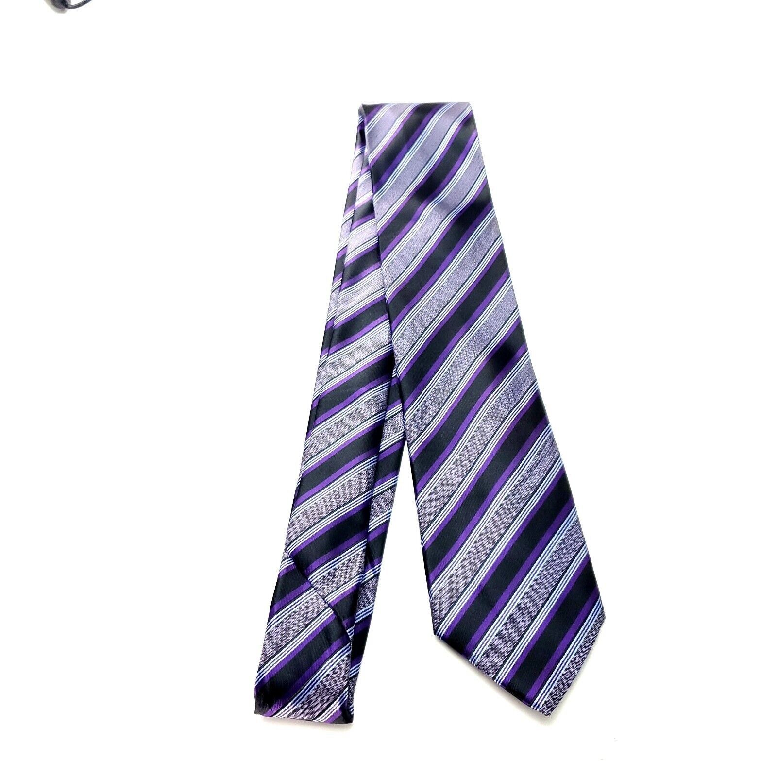 Croft & Barrow Croft & Barrow Purple Silk Tie Woven Skinny Regimental Size ONE SIZE - 6 Thumbnail