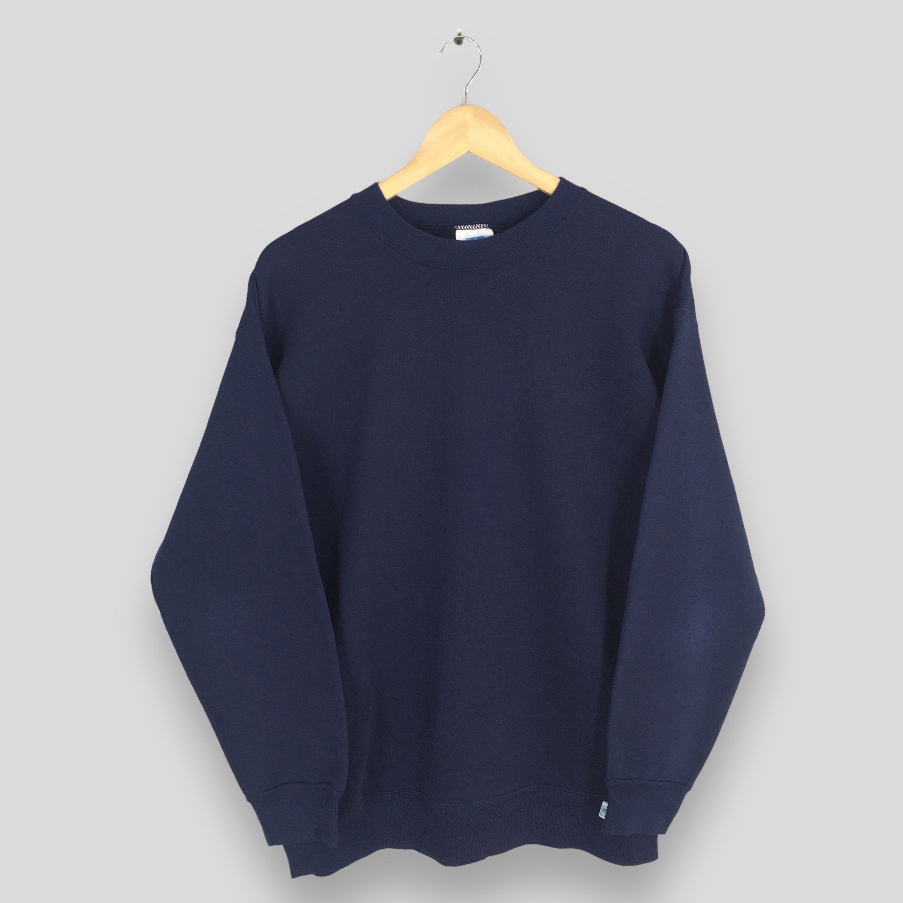 Vintage Vintage 90s Discus Athletic Plain Blue Sweatshirt Large Size US L / EU 52-54 / 3 - 1 Thumbnail