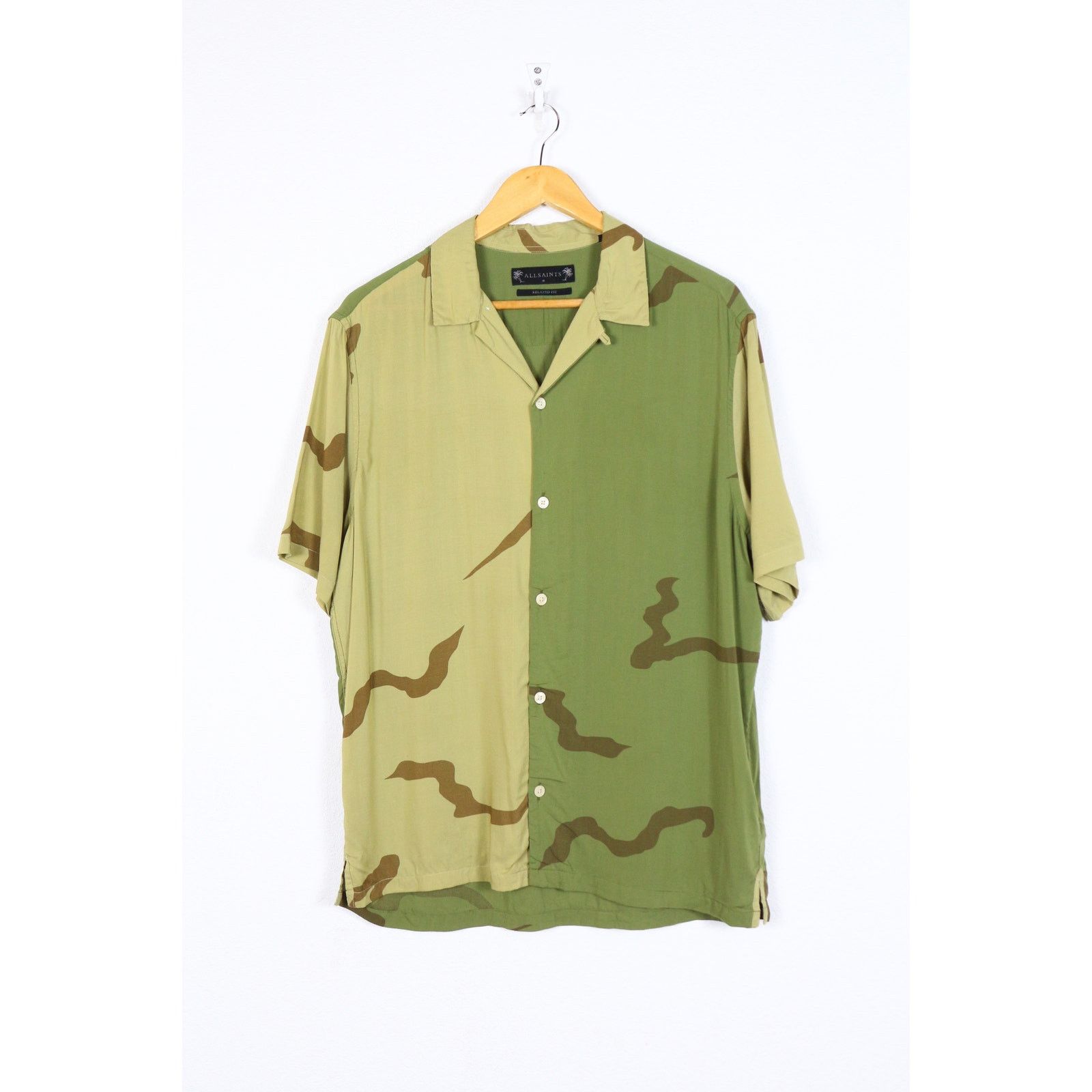 Allsaints Allsaints Invasion Camo Military Printed Open Collar Shirt Size US M / EU 48-50 / 2 - 1 Thumbnail