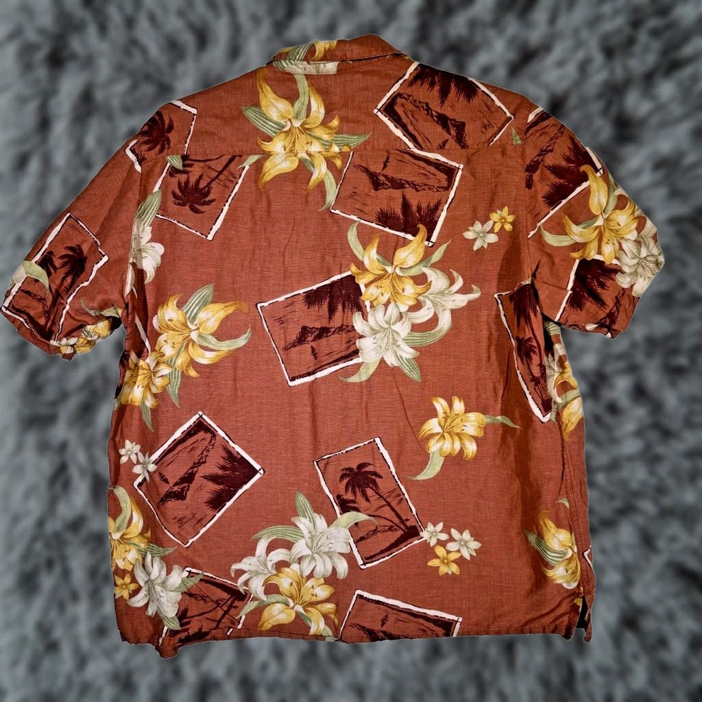 Vintage Caribbean Hawaiian Shirt XL Brown Silk-Linen Floral Button-Up Short Sleeve Men's Regular Size US XL / EU 56 / 4 - 1 Thumbnail