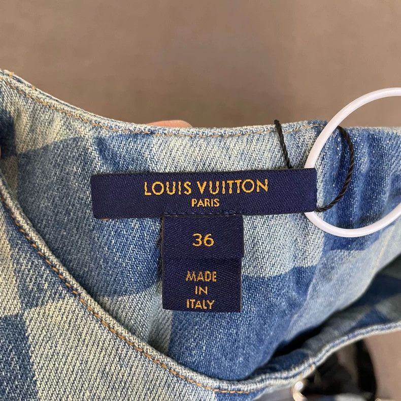 Louis Vuitton Louis Vuitton Blue checkerboard dress Size XS / US 0-2 / IT 36-38 - 4 Thumbnail