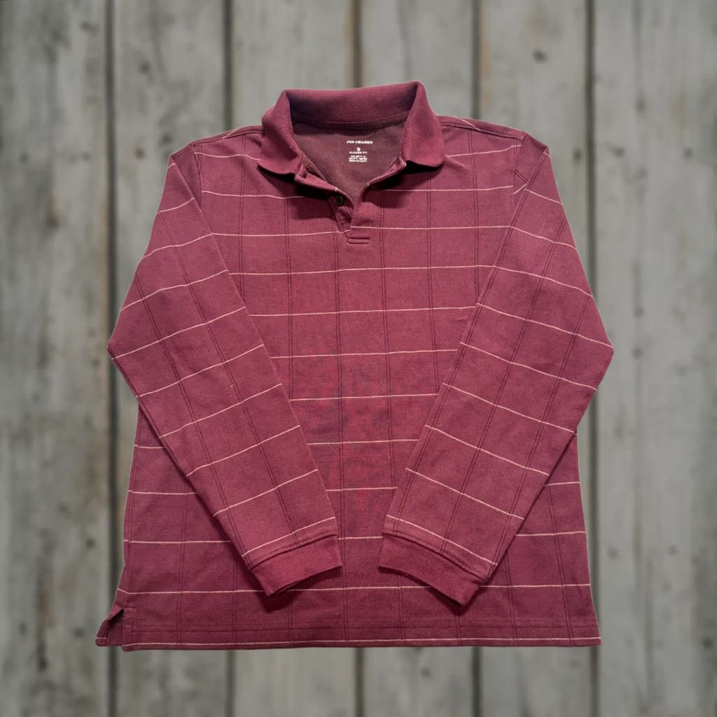 Vintage VINTAGE Van Heusen Polo Shirt Mens S Long-sleeve Maroon 90s Y2K Polo Shirt Mens S Maroon Vintage 90s Y2K Size US S / EU 44-46 / 1 - 1 Thumbnail