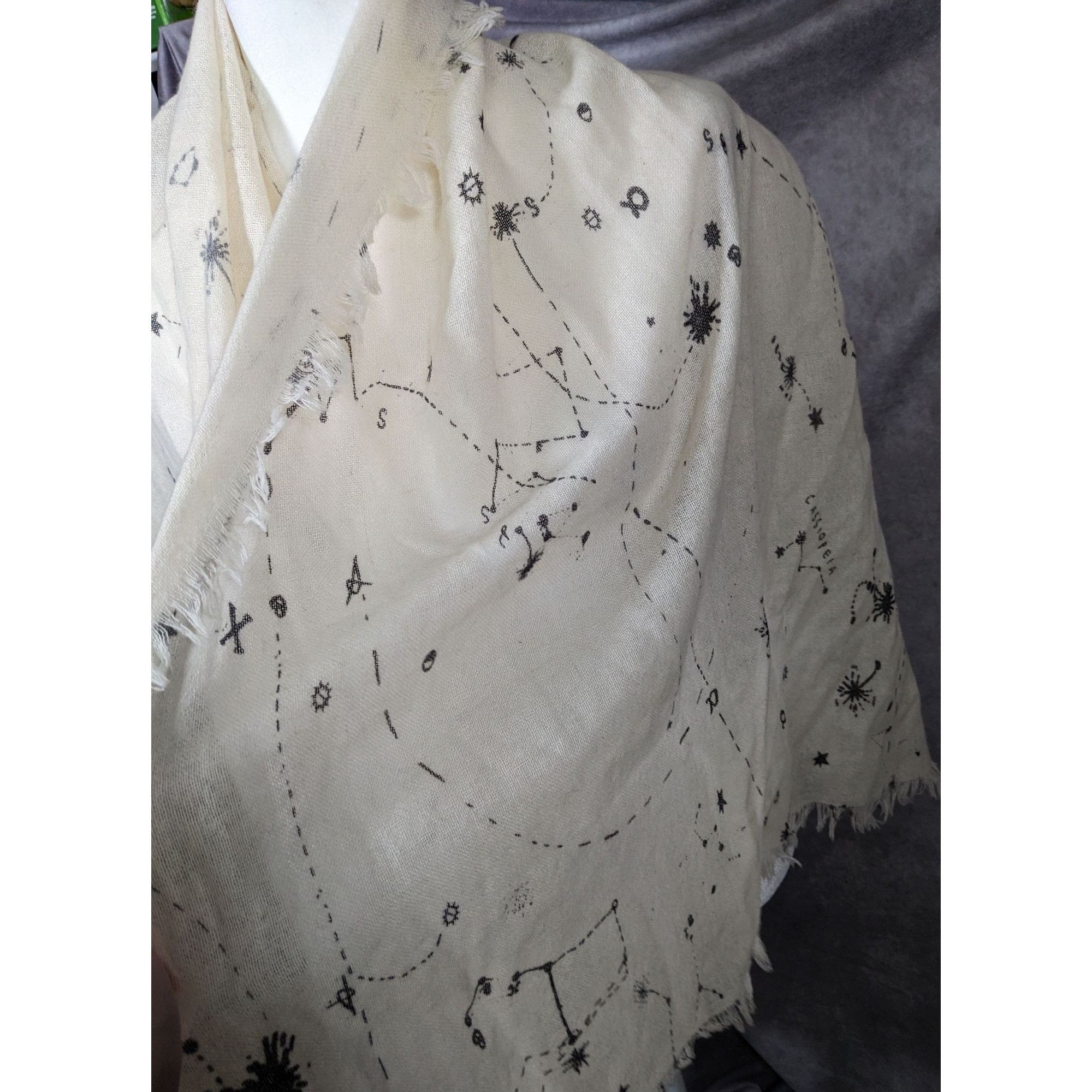 Other Celestial Star Constellation Print White Scarf Size ONE SIZE - 7 Thumbnail