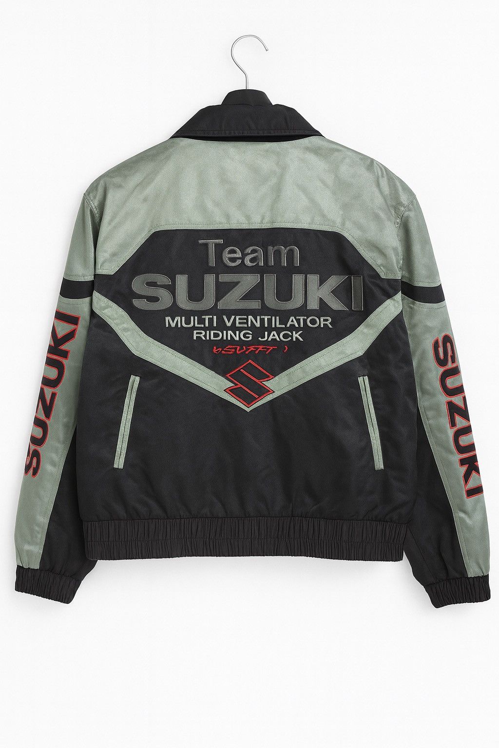 Japanese Brand Vintage Suzuki Team Motorcycle Riding Black Metallic Green Size US L / EU 52-54 / 3 - 1 Thumbnail