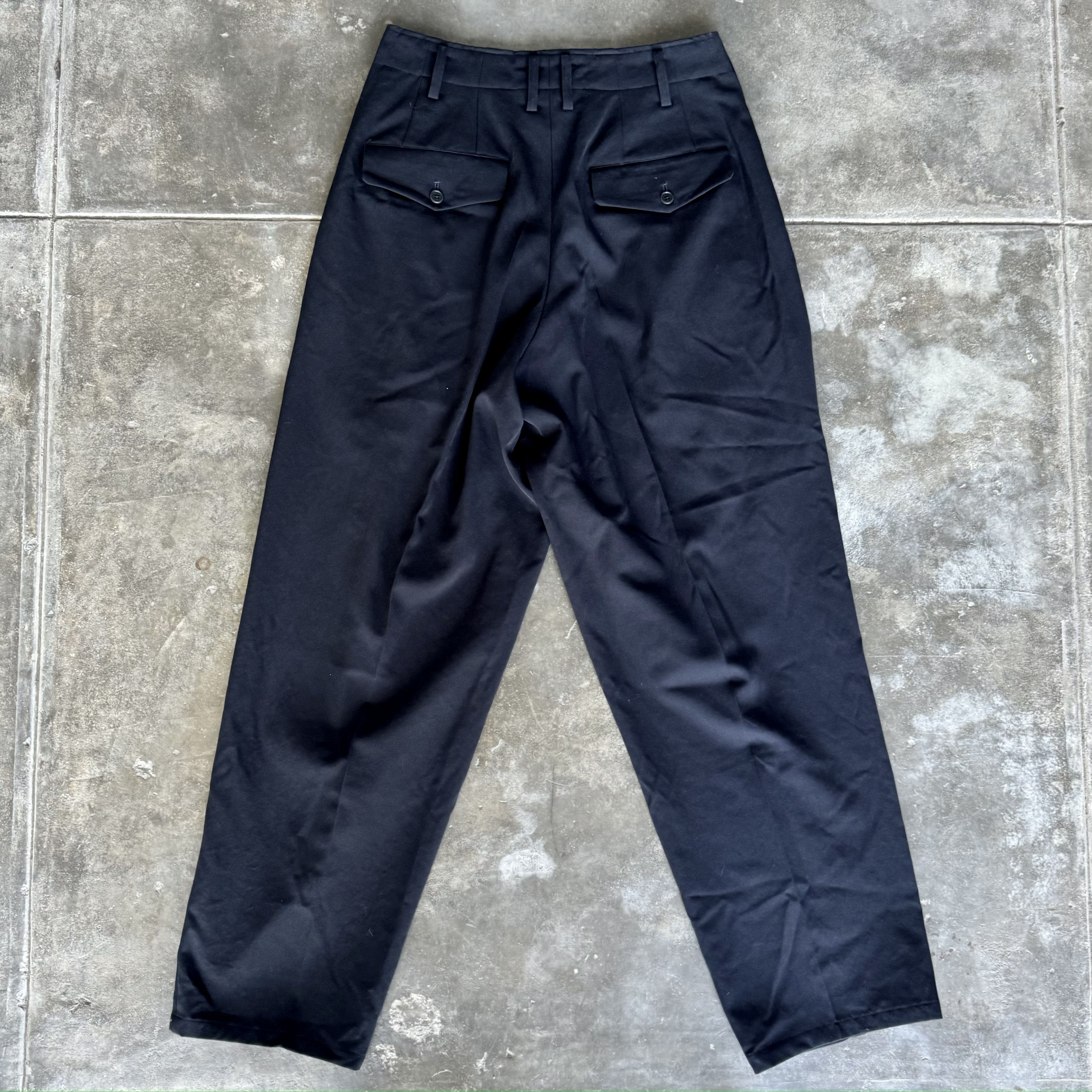 Yohji Yamamoto Yohji Wool Gabardine Classic Wide Baggy Trousers Size US 30 / EU 46 - 2 Thumbnail