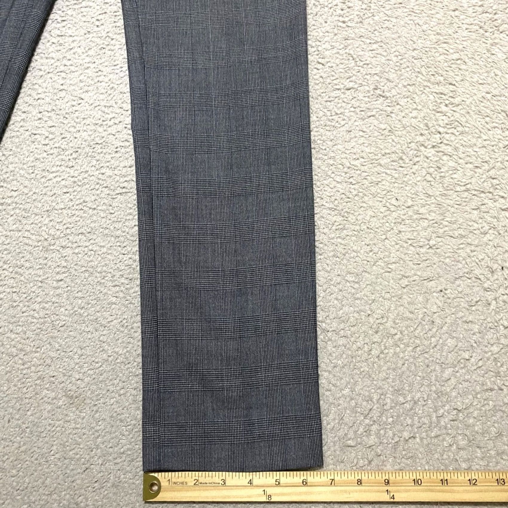 Calvin Klein Calvin Klein Dress Pants Slim Straight Gray Plaid Mens 30x32 Flat Front Business Dress Pants Size US 30 / EU 46 - 5 Thumbnail