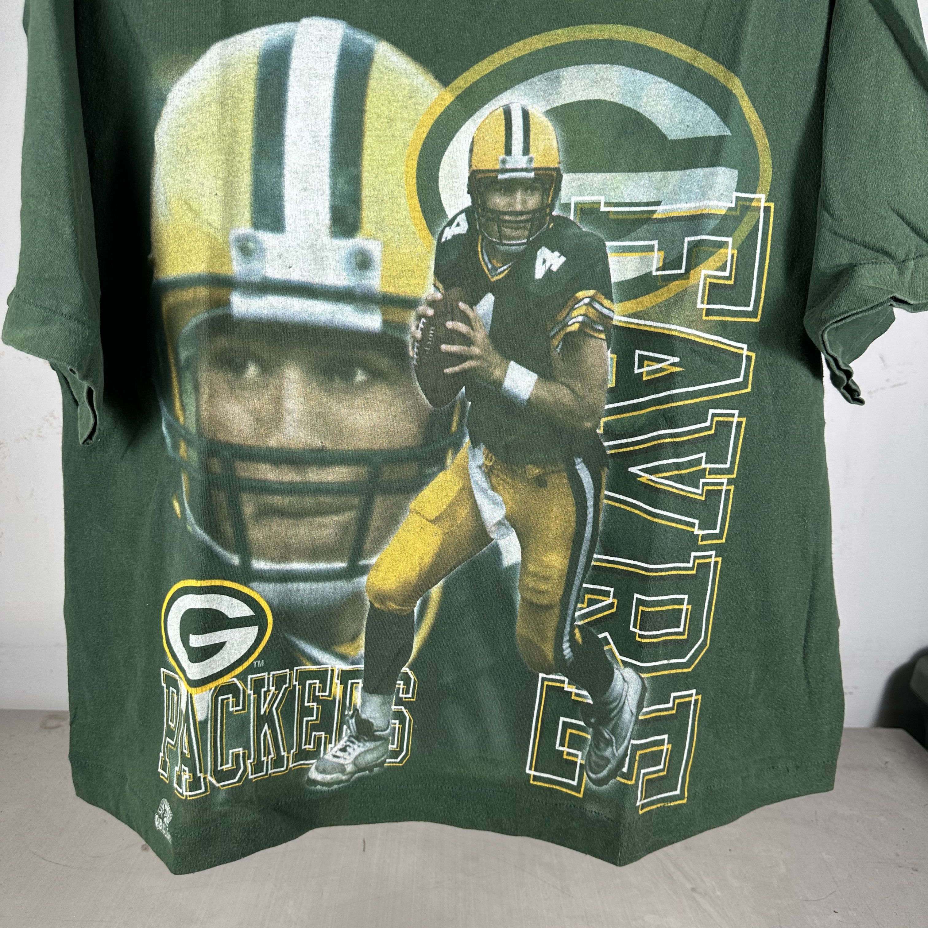 Vintage Vintage 90s Brett Favre Green Bay Packers NFL T-Shirt Size US XL / EU 56 / 4 - 2 Thumbnail