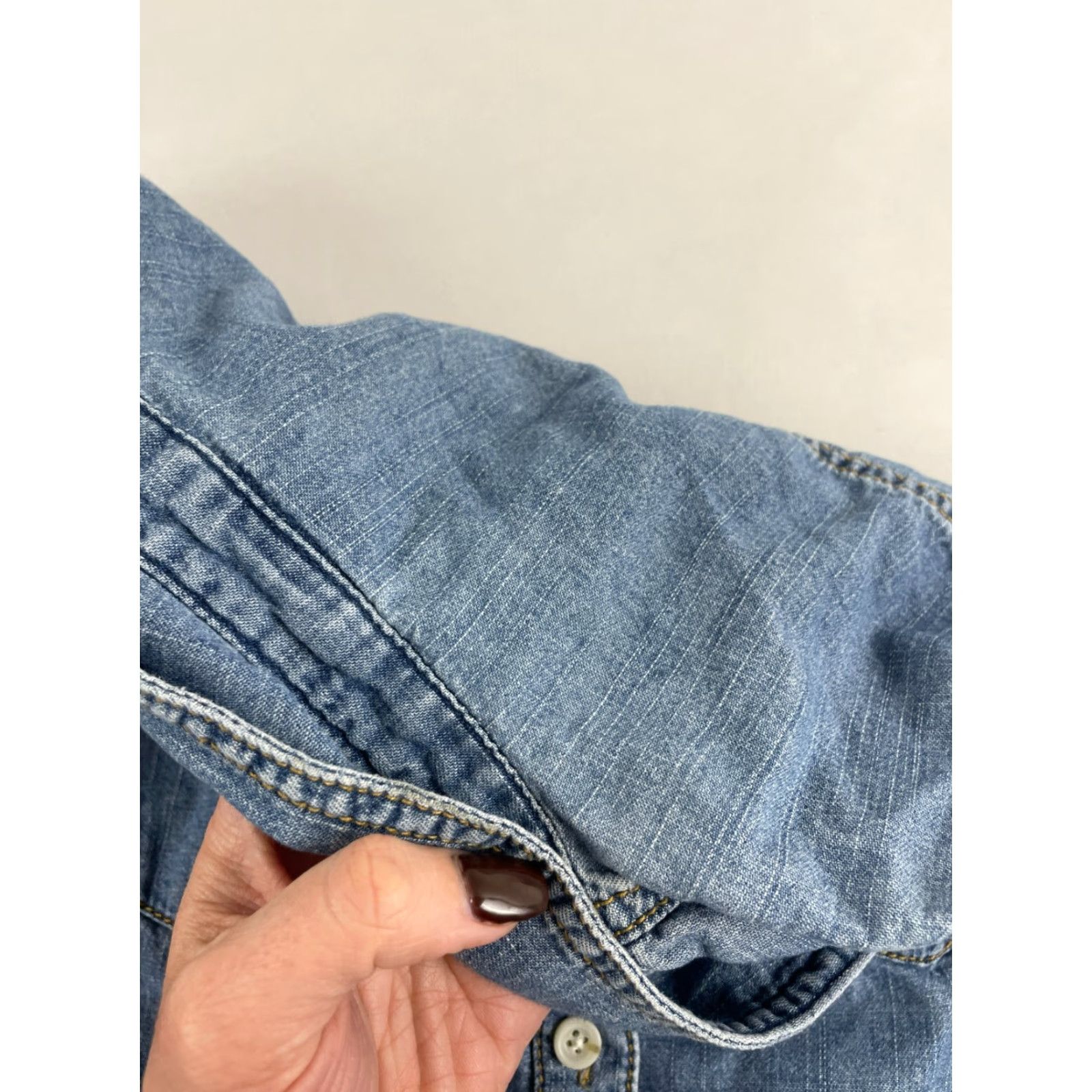 Mossimo Mossimo Jacket Shirt Women's XS Blue Denim Button Up Long Sleeve Pockets Size XS / US 0-2 / IT 36-38 - 6 Thumbnail