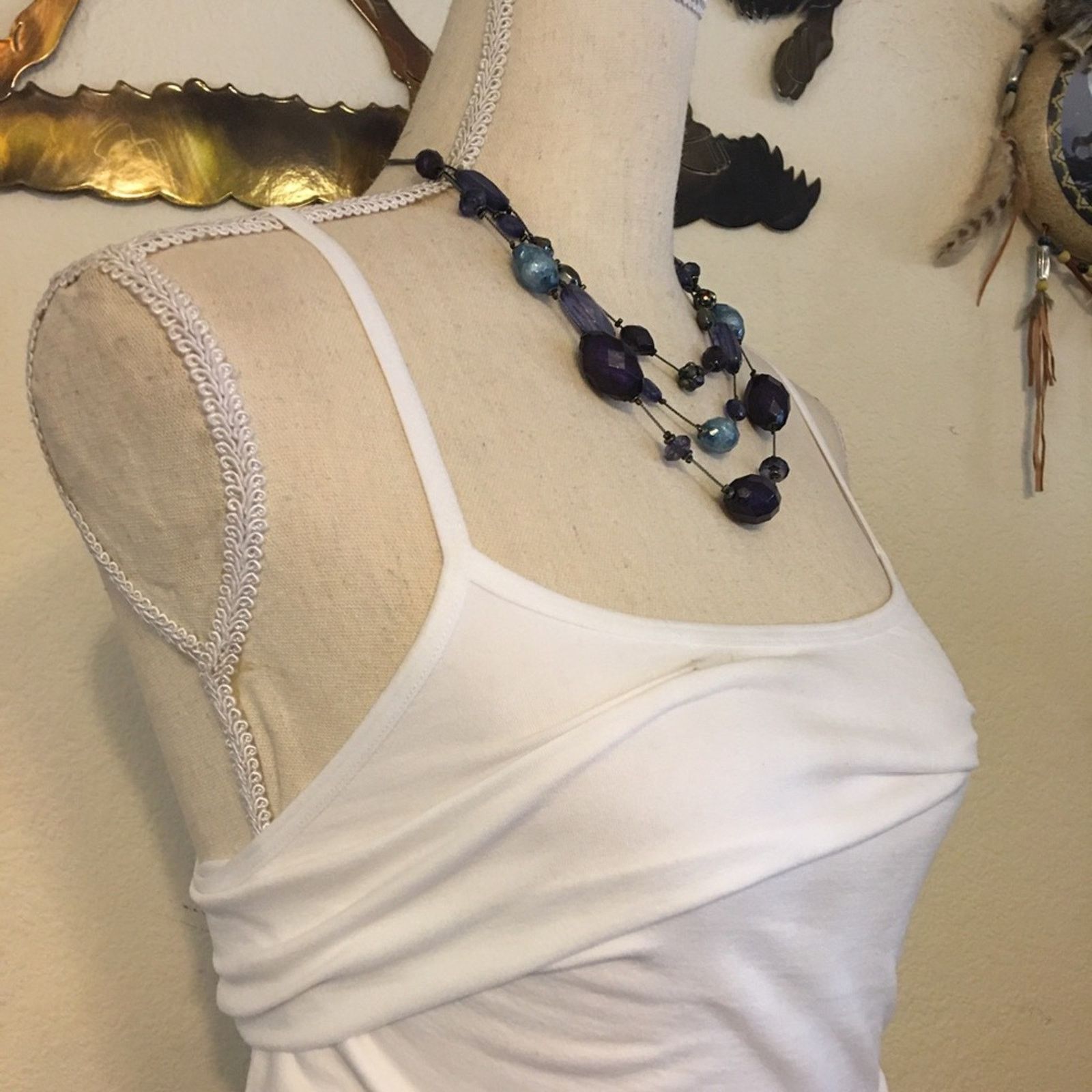 Jewelry NY&Co multi strand blue and purple bead necklace Size ONE SIZE - 2 Thumbnail