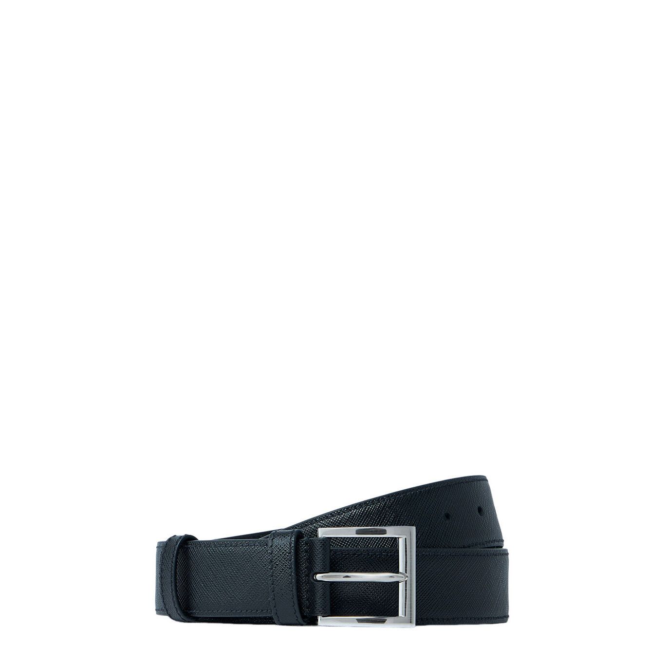 PRADA Black Leather Men's Belt New & Authentic (Men's size:8