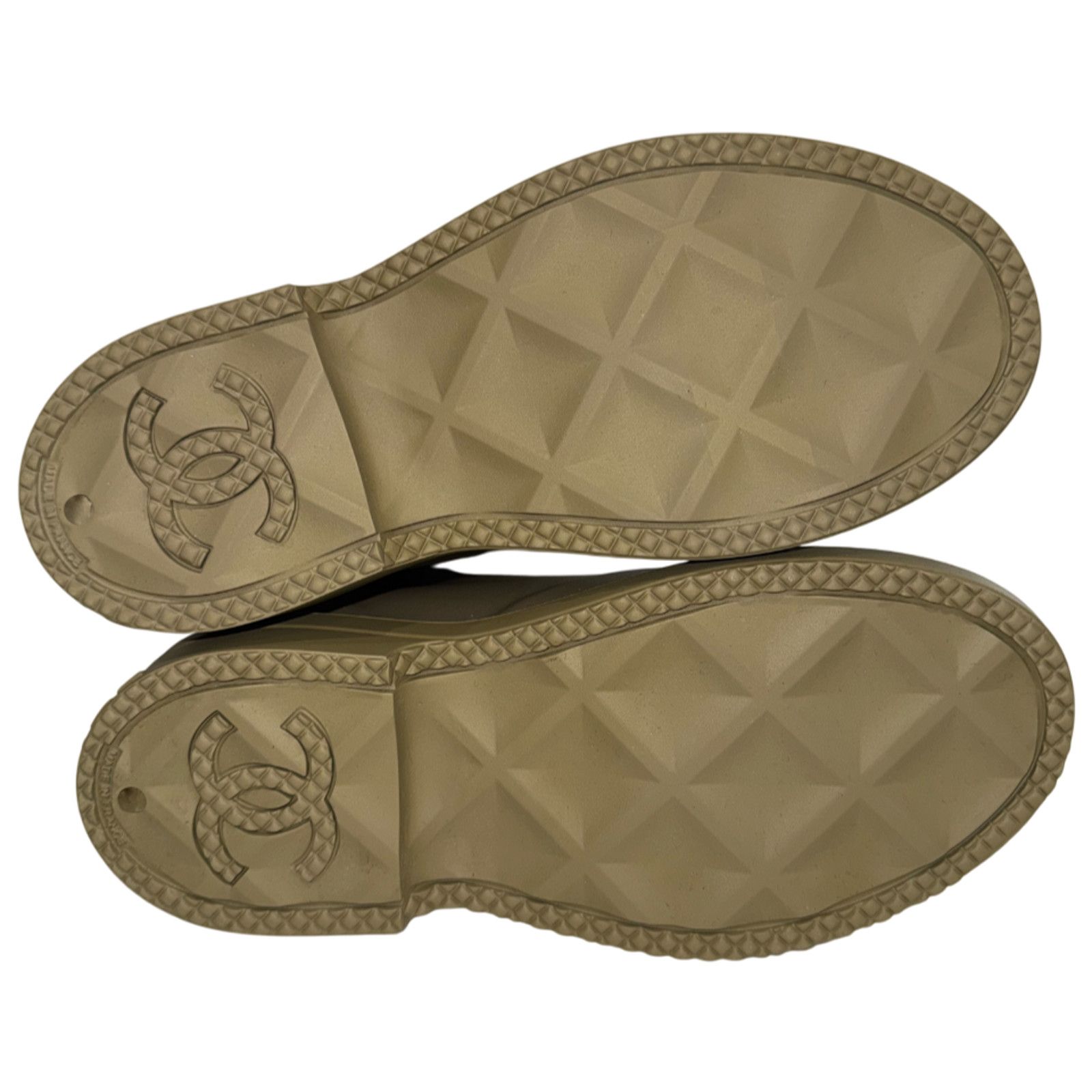 Chanel Dark Beige Moss Green White CC Logo High Rubber Rain Boot 42 Size US 12 / IT 42 - 15 Thumbnail