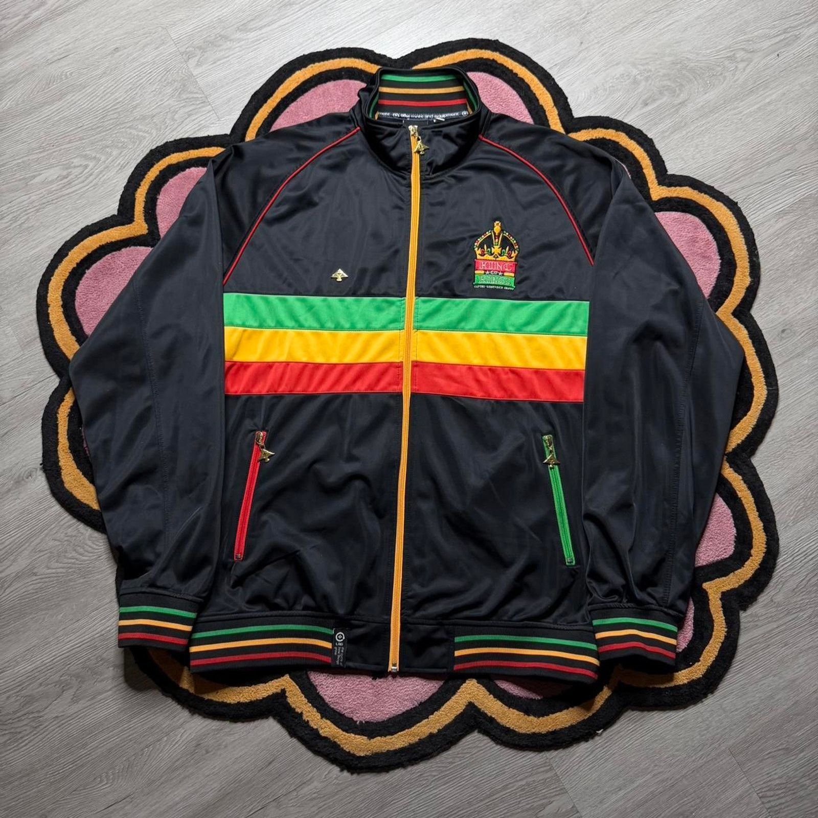 LRG × Vintage Vintage LRG King of Kings Rasta Full Zip Track Jacket 2XL ...