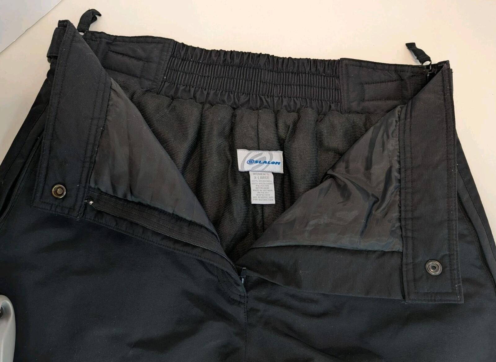 The Unbranded Brand Vintage Slalom Women's XL Black Snow Pants Ski Bibs EUC Size ONE SIZE - 3 Thumbnail