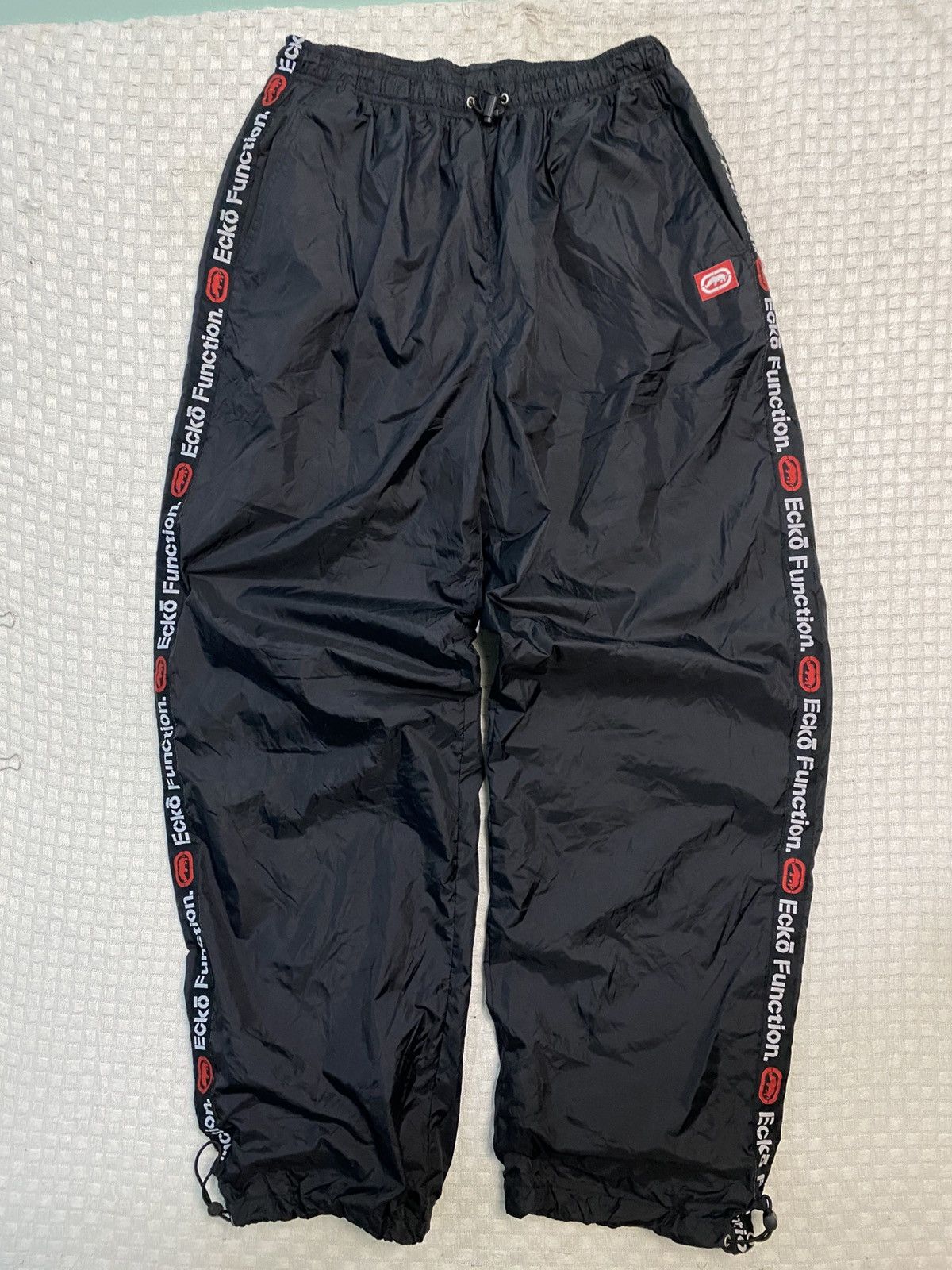 Ecko Unltd. 💥 VINTAGE ECKO 90S BAGGY WIDE LEG SWOOSH TRACK PANTS Y2K Size US 28 / EU 44 - 1 Thumbnail