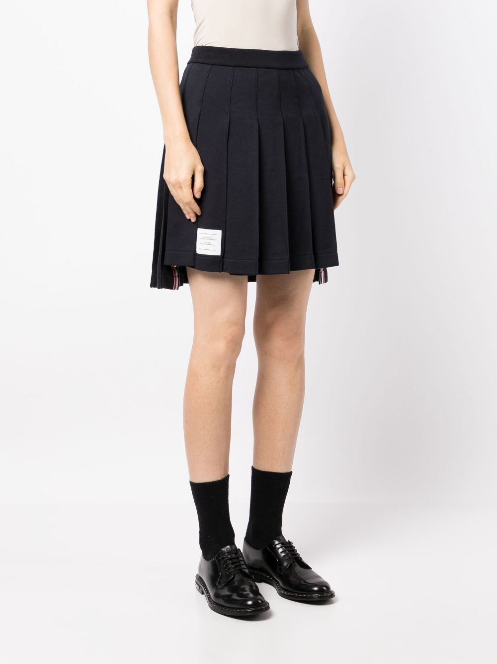 Thom Browne Thom Browne - Pleated Loopback Cotton Mini Skirt Size 25" / US 0 / IT 36 - 15 Thumbnail