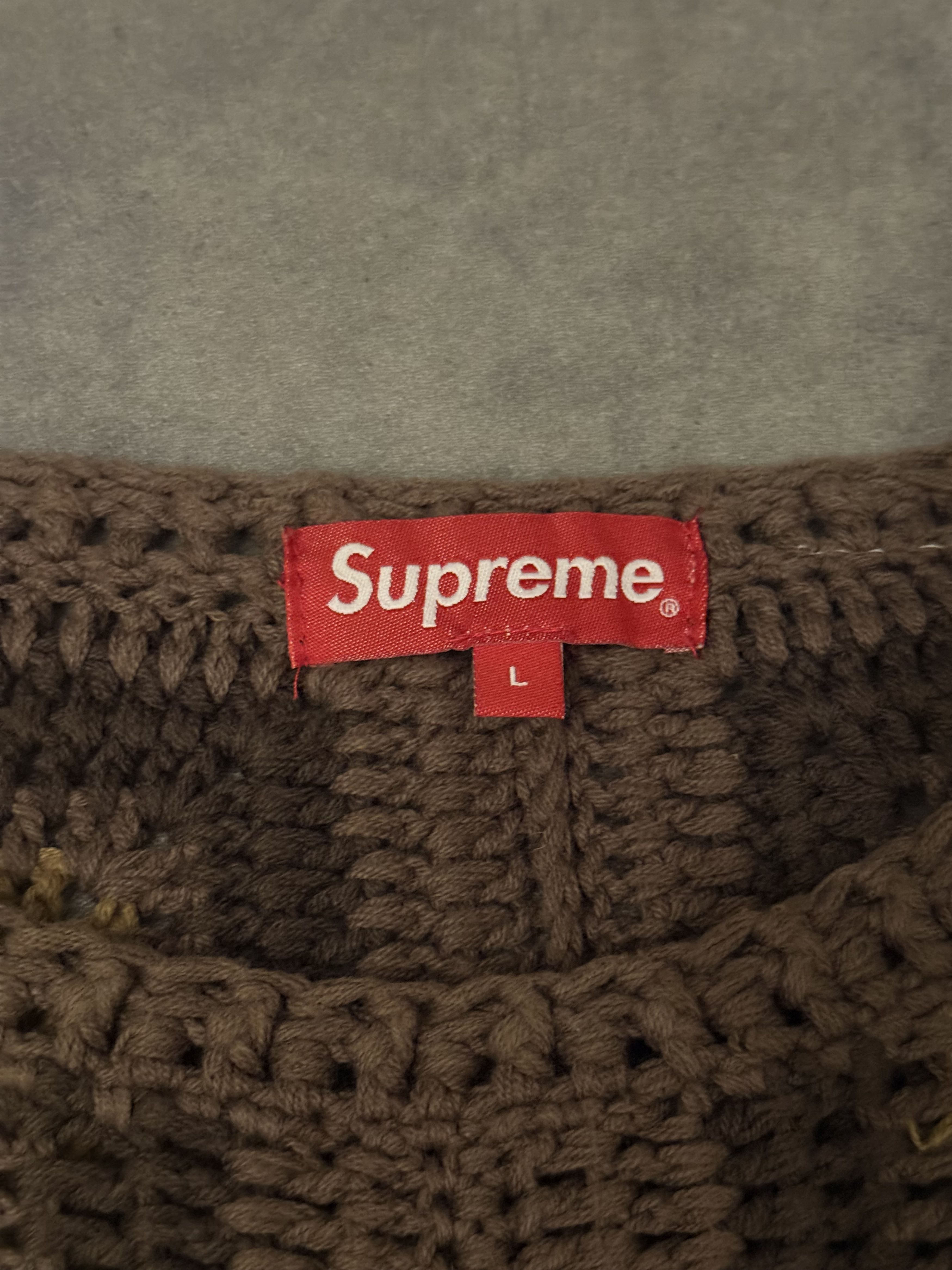 Supreme Supreme Hand Crocheted Sweater Brown Size US L / EU 52-54 / 3 - 3 Thumbnail