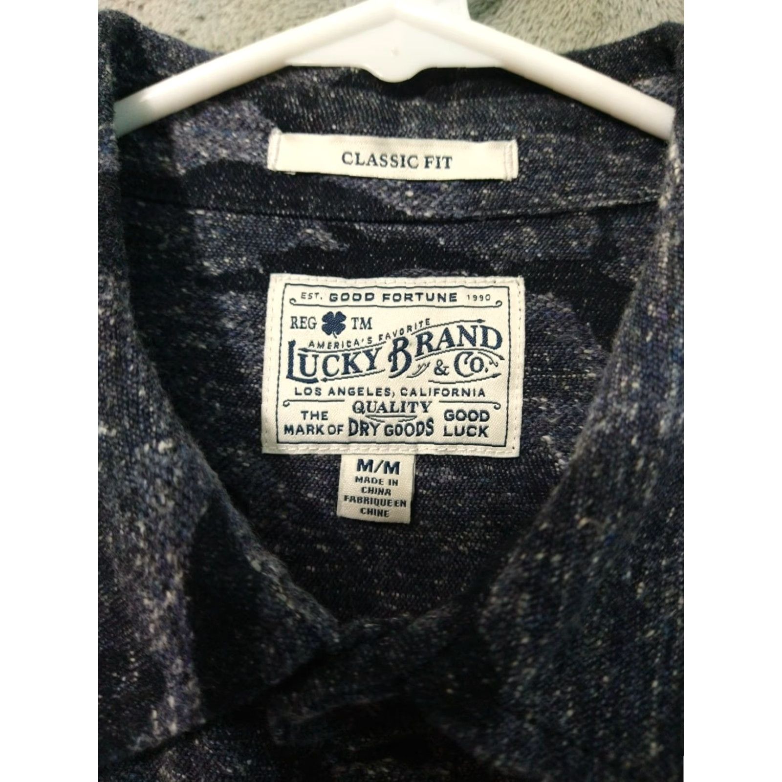 Lucky Brand Lucky Brand Shirt Mens Medium Gray Camo Flannel Classic Fit Long Sleeve Button-Up Size US M / EU 48-50 / 2 - 7 Thumbnail