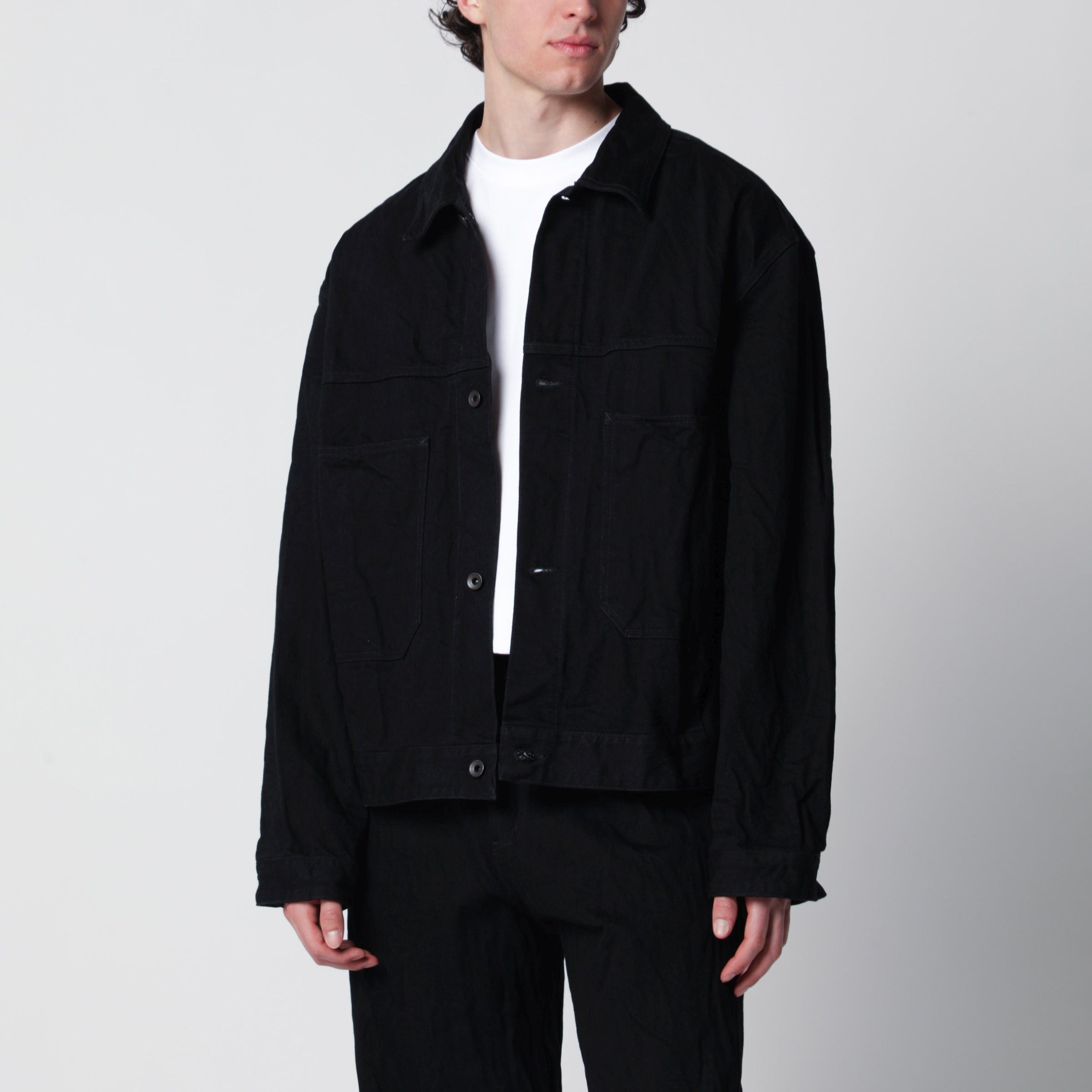Studio Nicholson Studio Nicholson Black Cotton Jacket Size US M / EU 48-50 / 2 - 1 Thumbnail