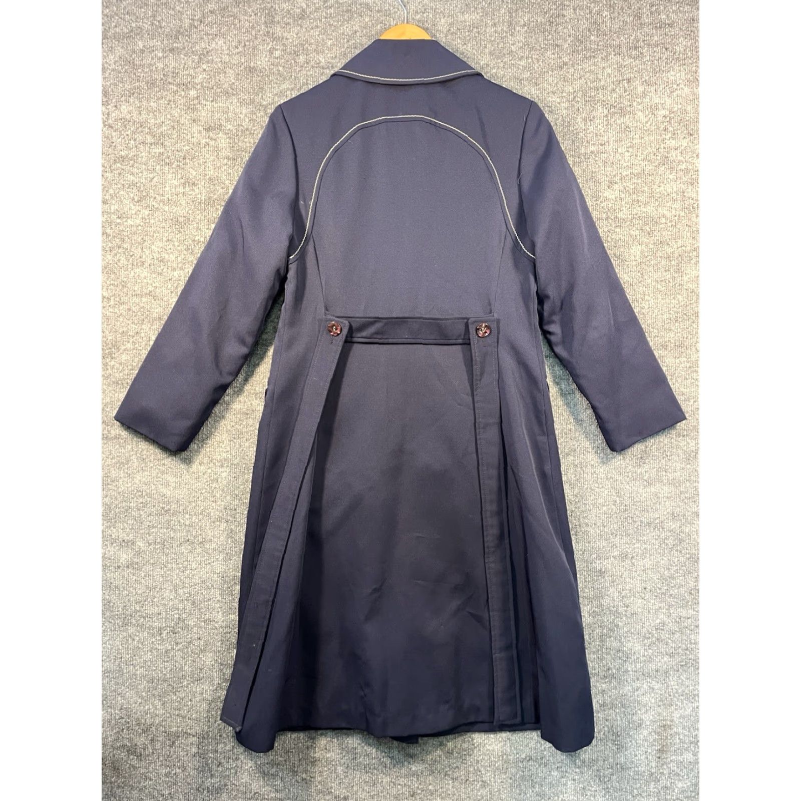 Vintage VINTAGE VTG 60s Navy Full Length Maxi Coat Womens Belted Made USA ILGWU Union Medium Coat Trench Size M / US 6-8 / IT 42-44 - 7 Thumbnail