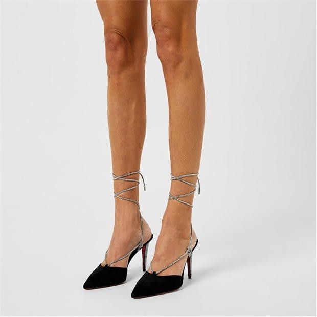 Christian Louboutin Astrid Lace Strassita 85mm Suede Pumps Size US 7 / IT 37 - 2 Thumbnail