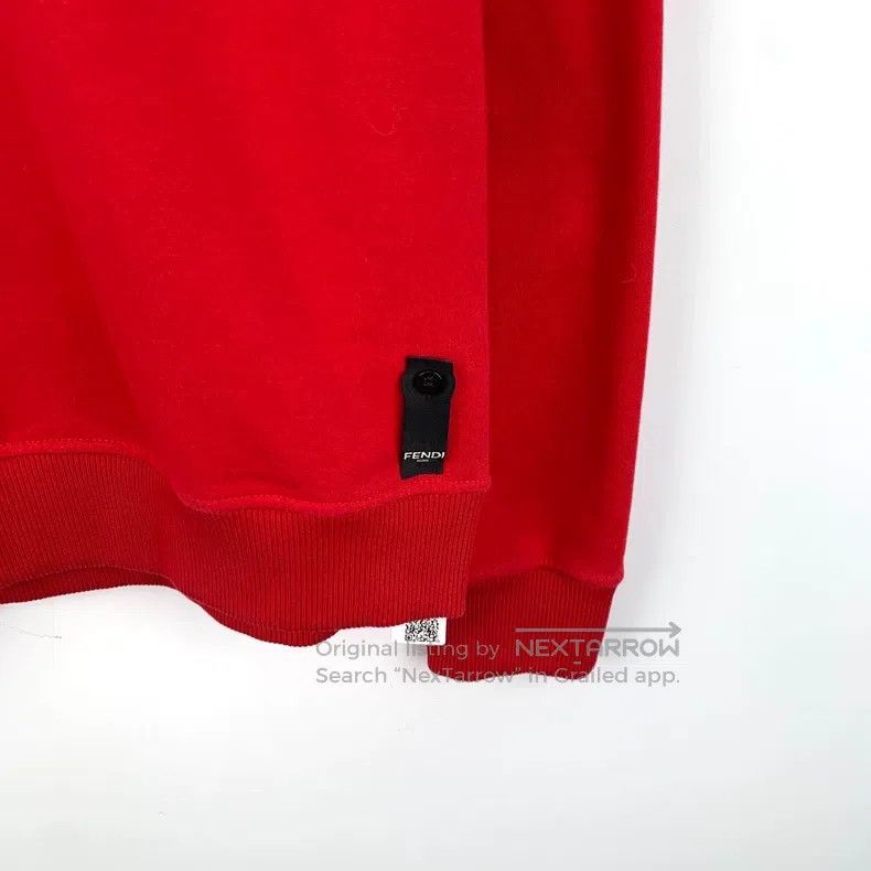 Fendi Fendi Red Logo Embossed Cotton Round Neck Long Sleeve Swea Size US S / EU 44-46 / 1 - 5 Thumbnail