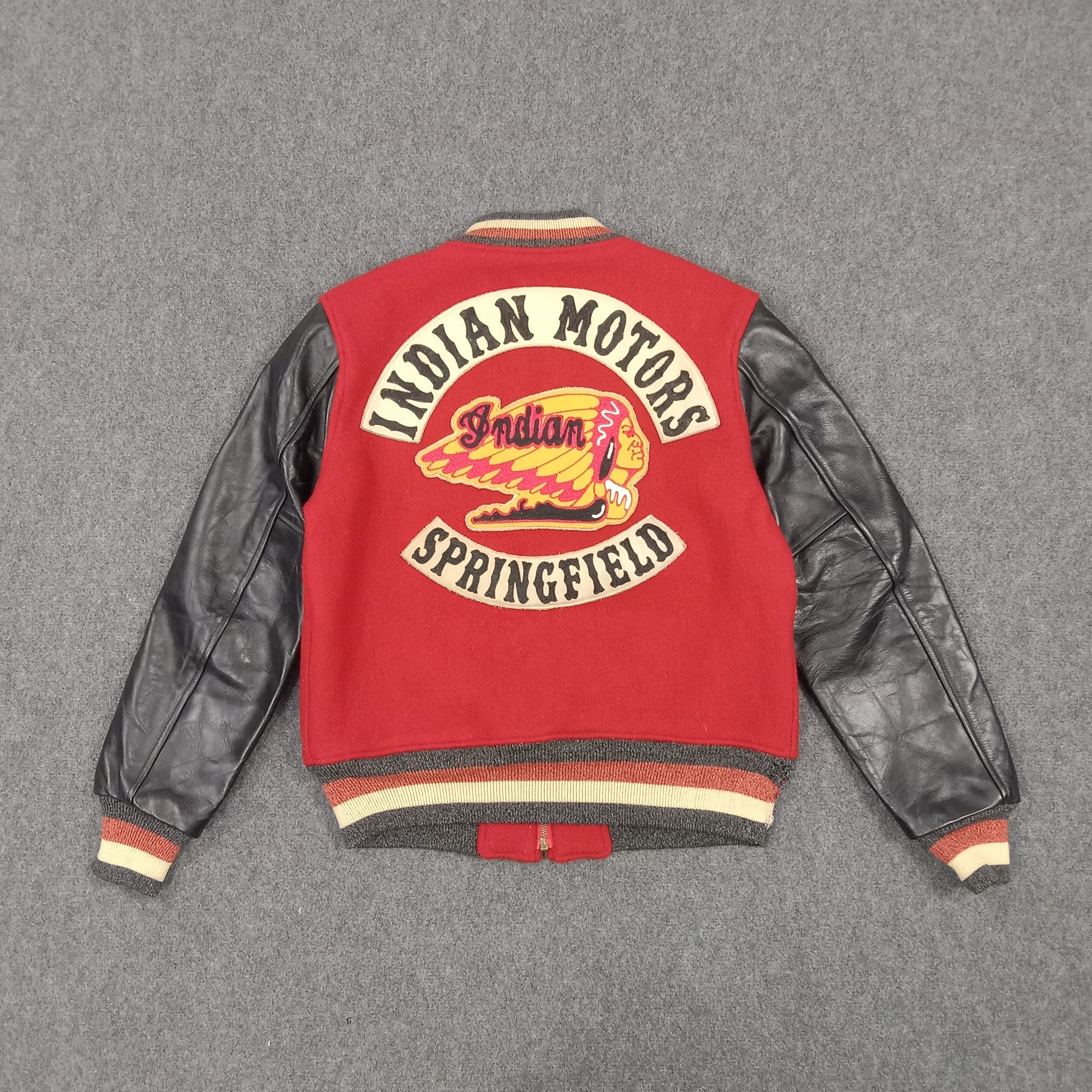 Indian Motorcycle × Vintage Indian Motors Springfield Biker Style Varsity Jacket Size US M / EU 48-50 / 2 - 1 Thumbnail