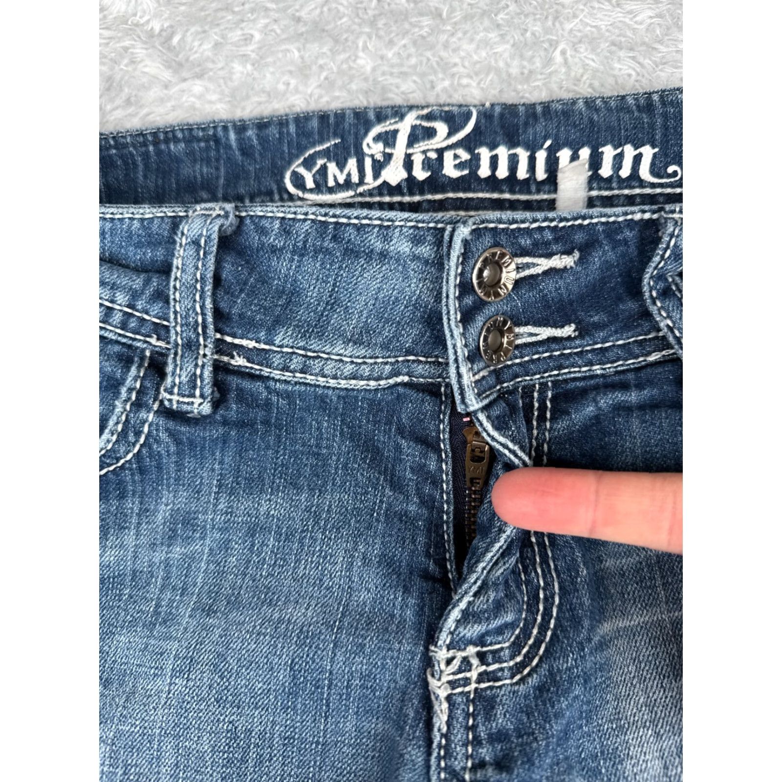 Vintage VINTAGE YMI Jeans Womens Bootcut Denim Pants 27x30 Low Rise Distressed Stretch Cotton 80s Size 25" / US 0 / IT 36 - 5 Thumbnail
